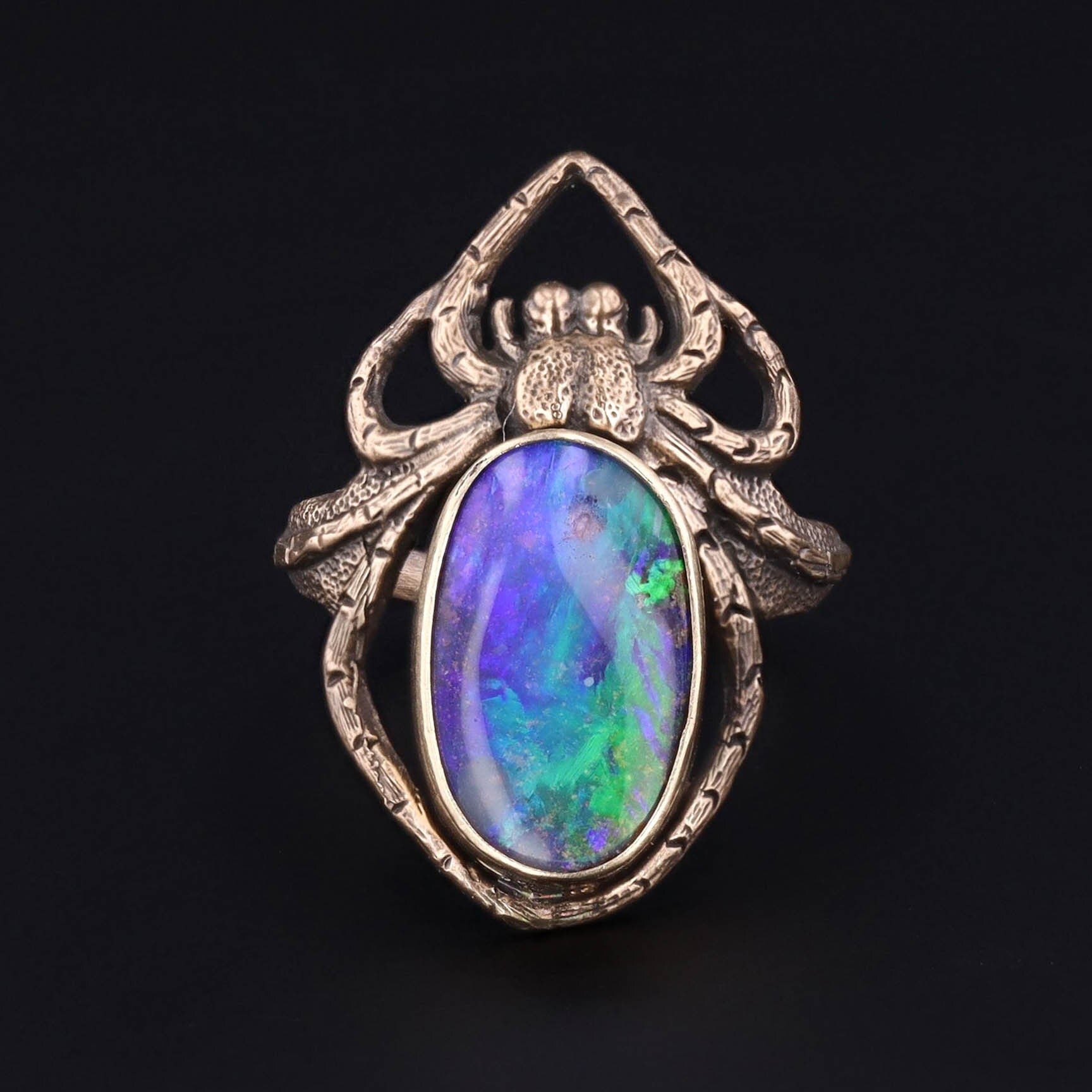 Spider Ring | 14k Gold Boulder Opal Spider Ring 