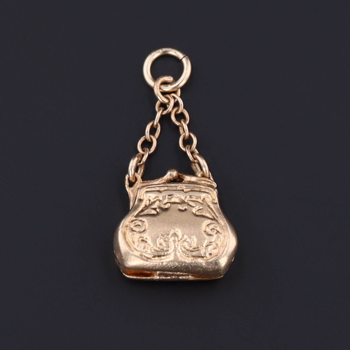 Antique Purse Charm | 14k Gold Charm 