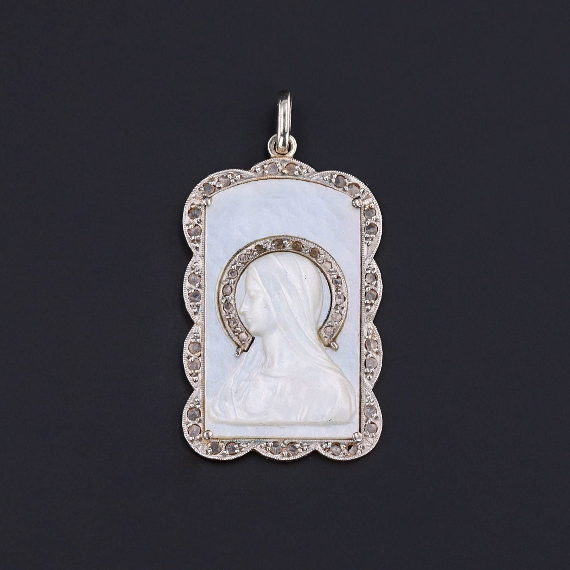 Mother Mary Pendant | Vintage Blessed Virgin Mary Pendant 