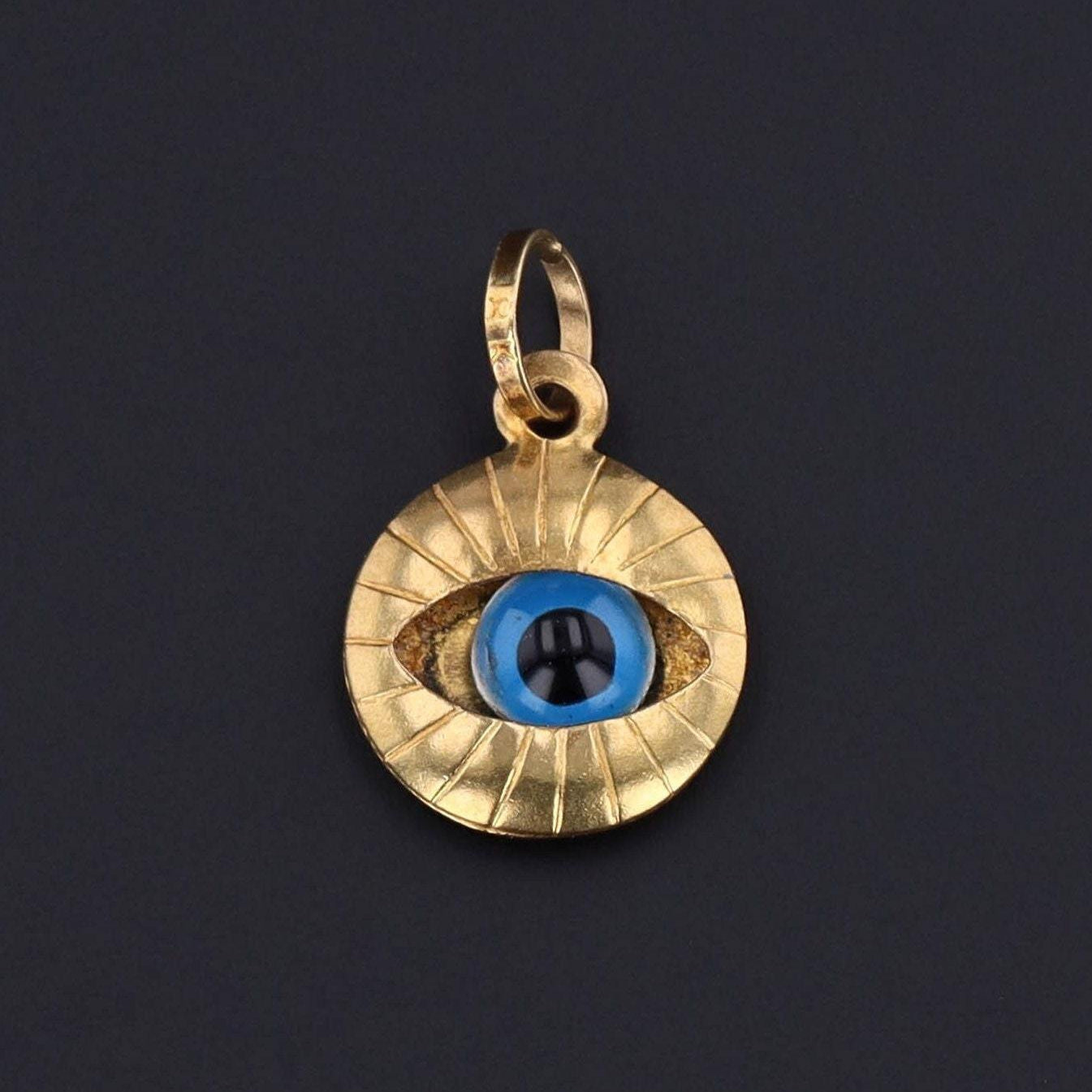 18k Gold Evil Eye Charm | Moveable Pendant 