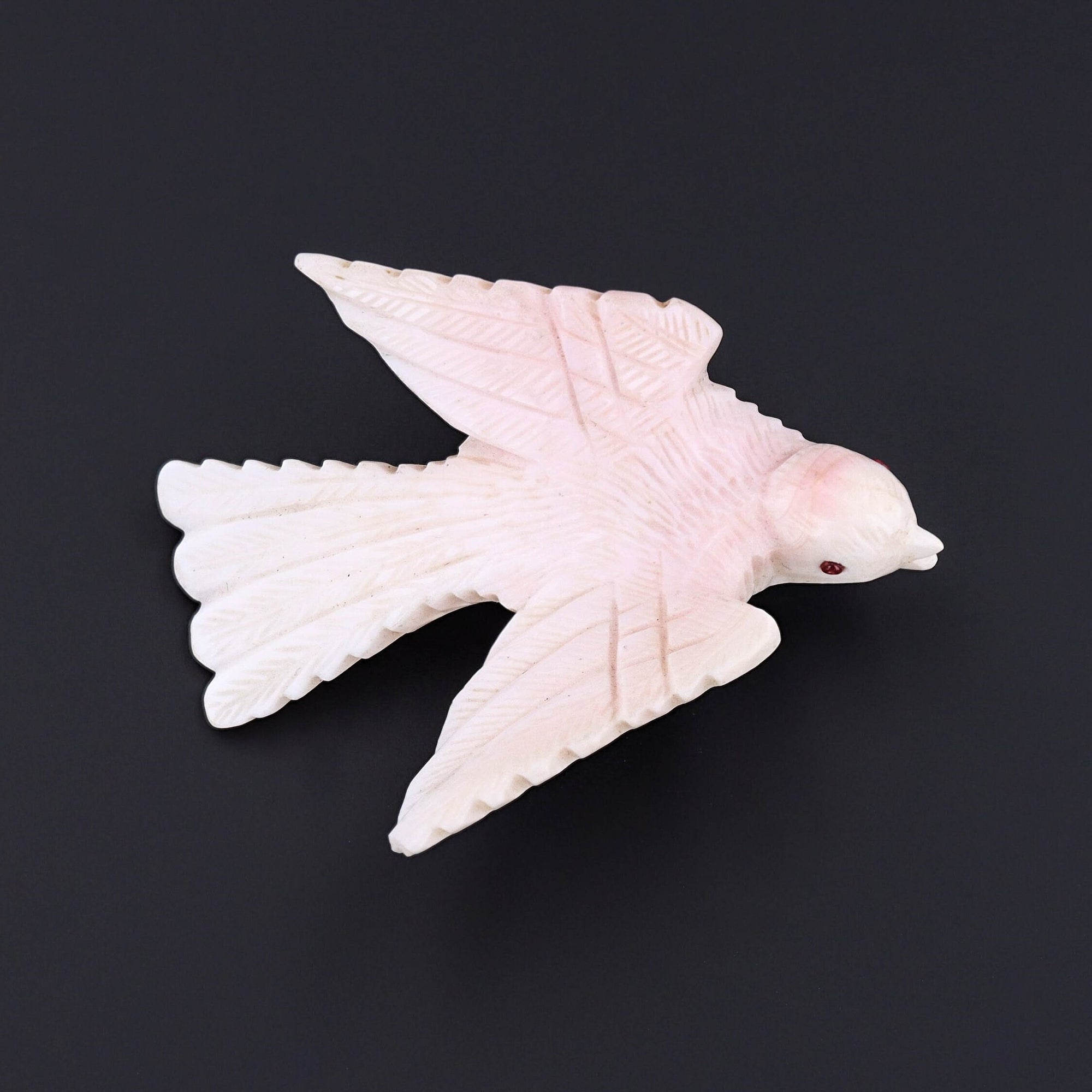 Victorian Carved Shell Bird Brooch | Antique Bird Brooch 