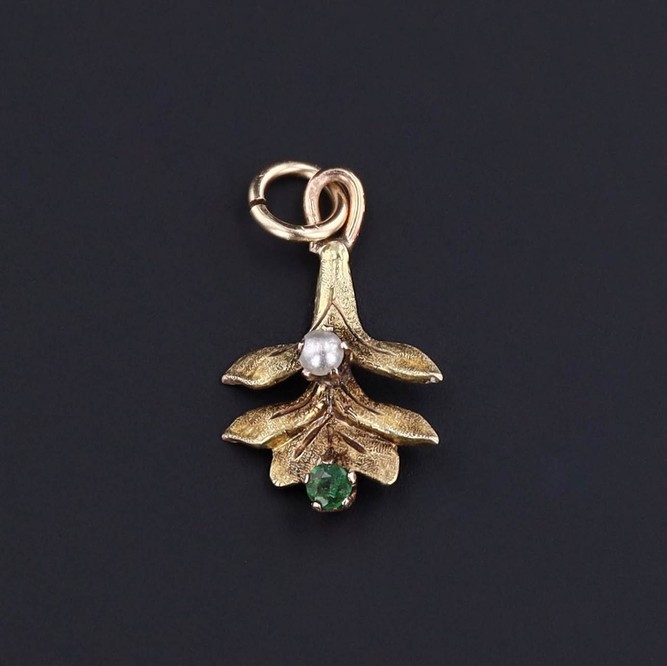Emerald Charm | Antique Pin Conversion 