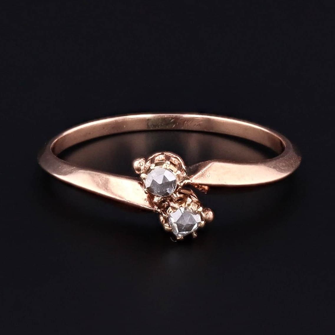 Antique Diamond Ring | 14k Rose Gold Ring 