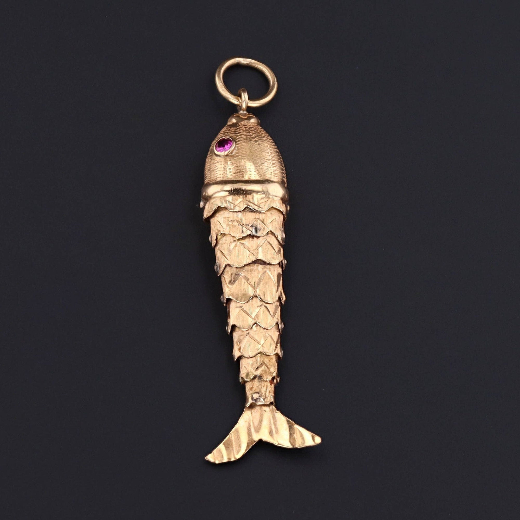 Moveable Fish Charm or Pendant | 14k Gold Fish Charm 