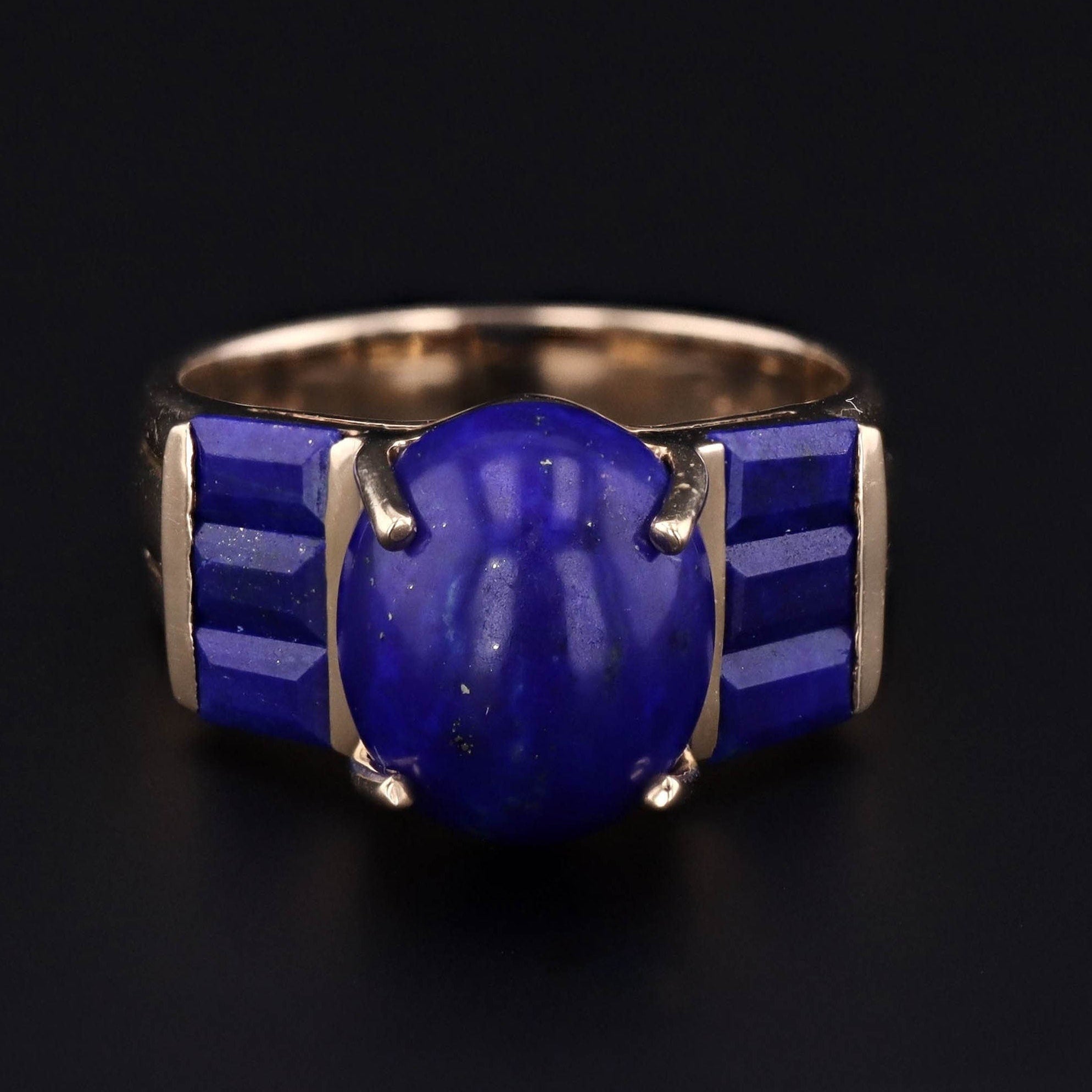 Vintage Lapis Lazuli Ring | 10k Gold Ring 