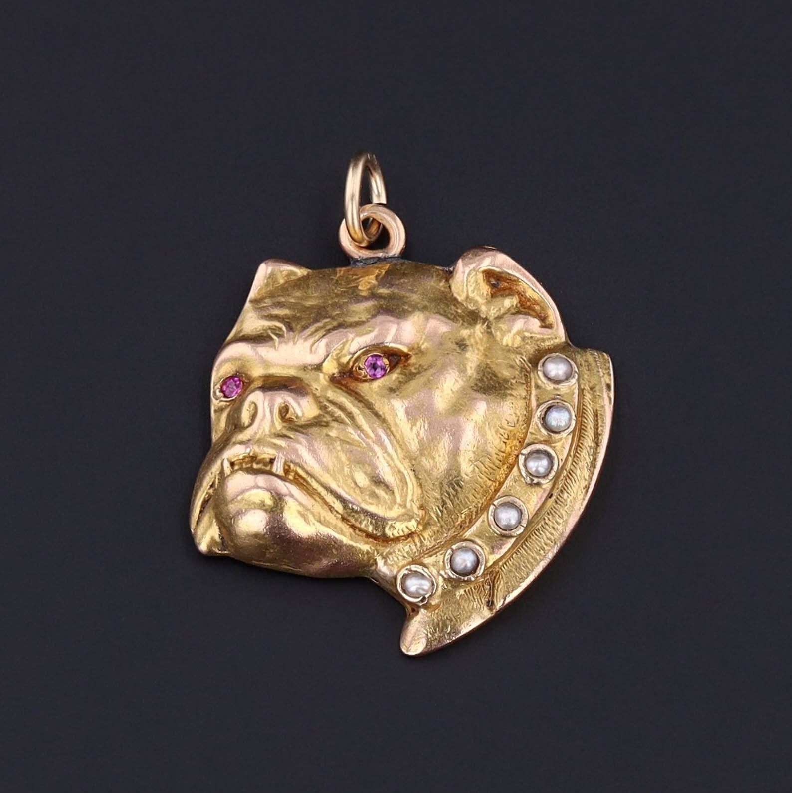 Bulldog Pendant 14k Gold Pendant Trademark Antiques