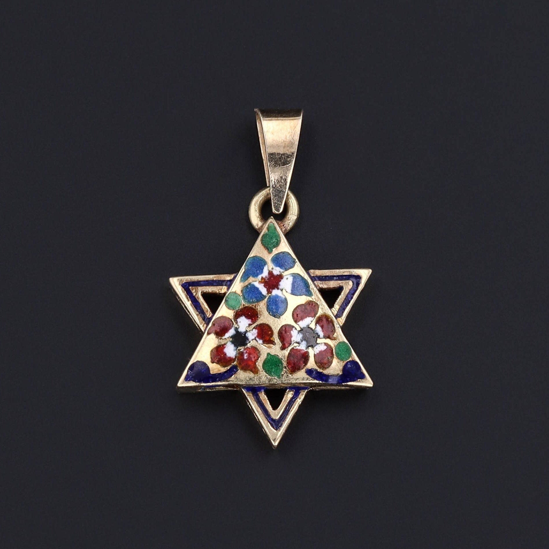 Star of David Charm | Enamel Star of David Pendant 