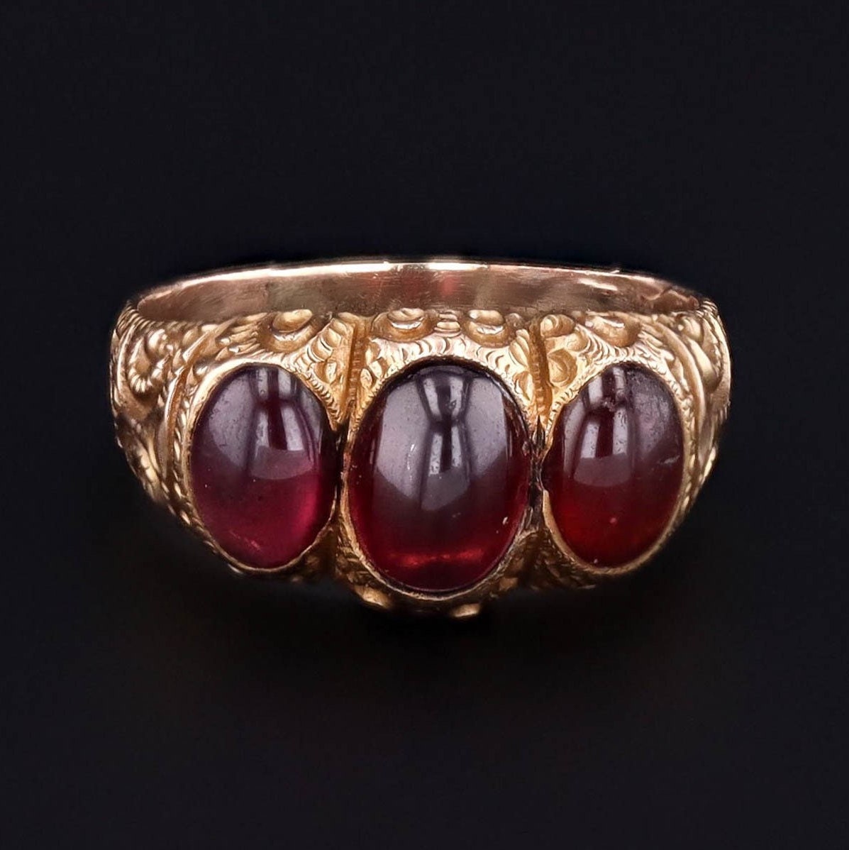 Antique Garnet Ring | 10k Gold Garnet Ring 