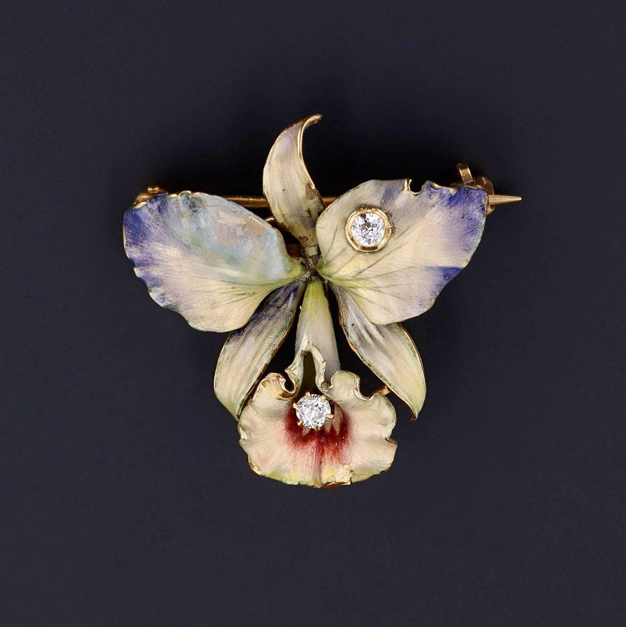 Antique Iris Brooch | 14k Gold Iris Brooch 