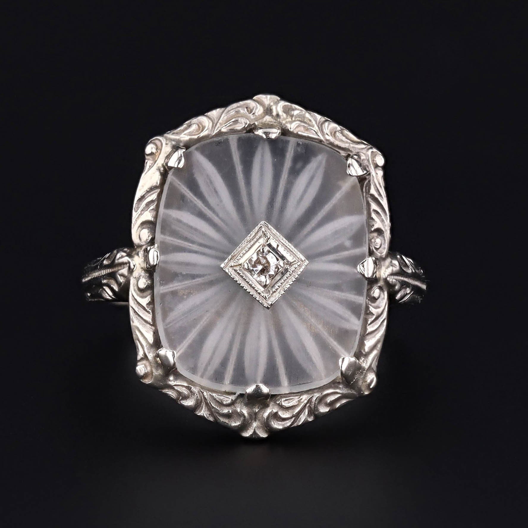 Vintage Rock Crystal Ring | Art Deco Ring 