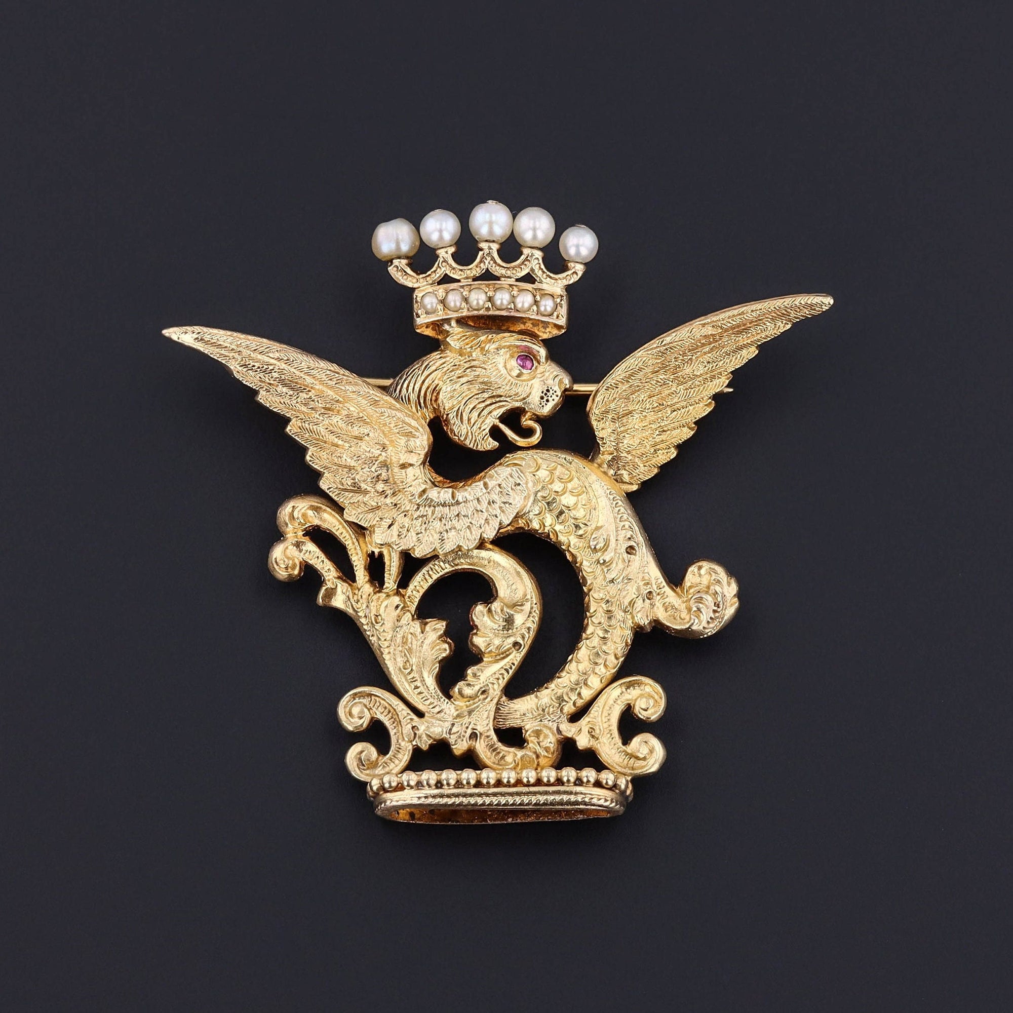 Griffin Brooch | Antique Brooch 