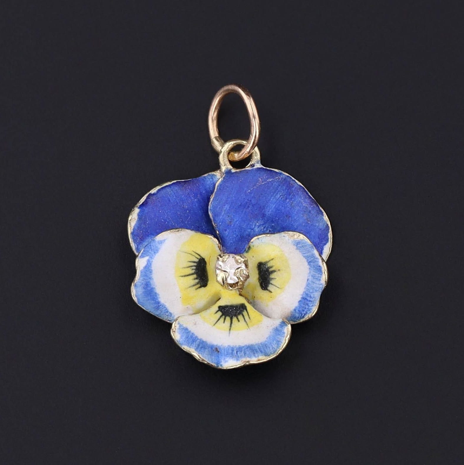 Vintage Pansy Charm | Blue Pansy 