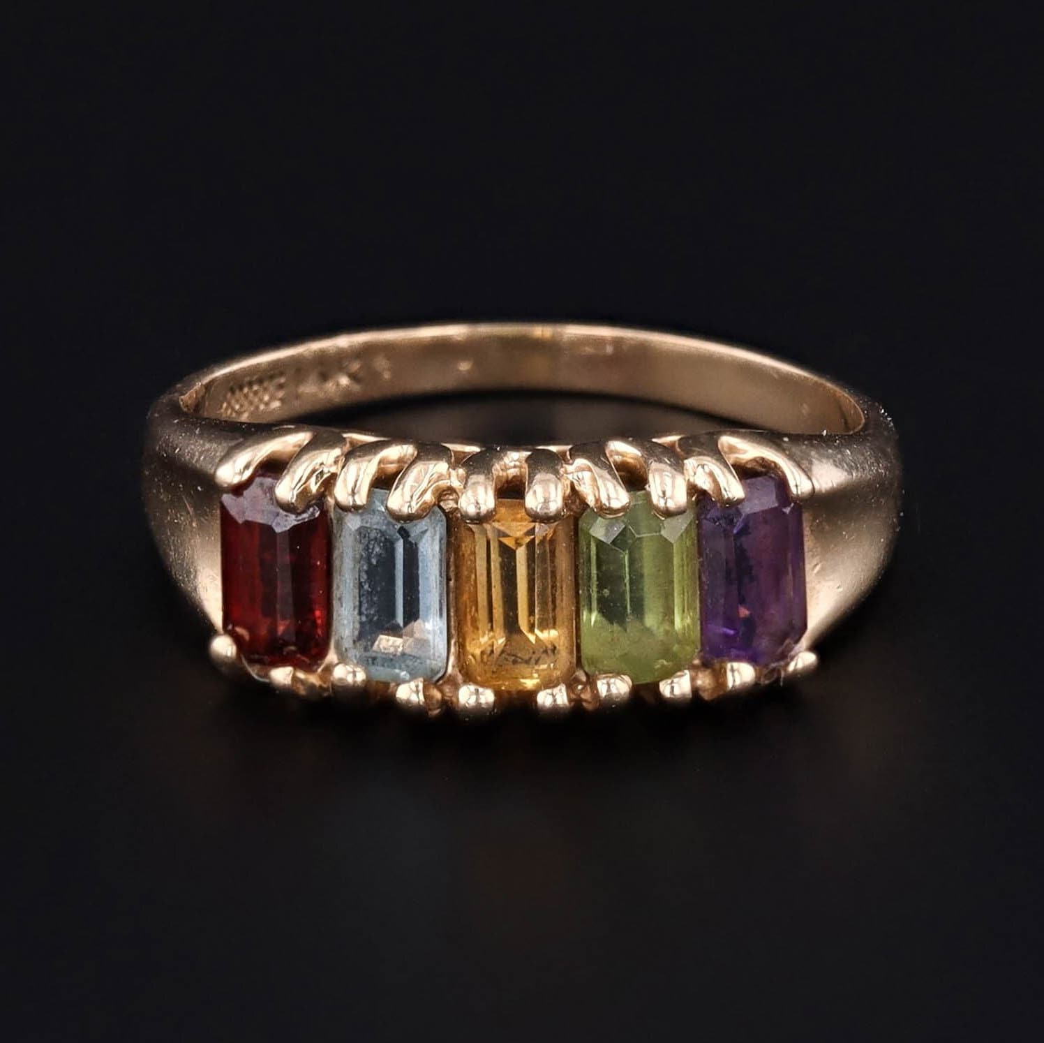 Vintage Gemstone Ring | Rainbow Ring 