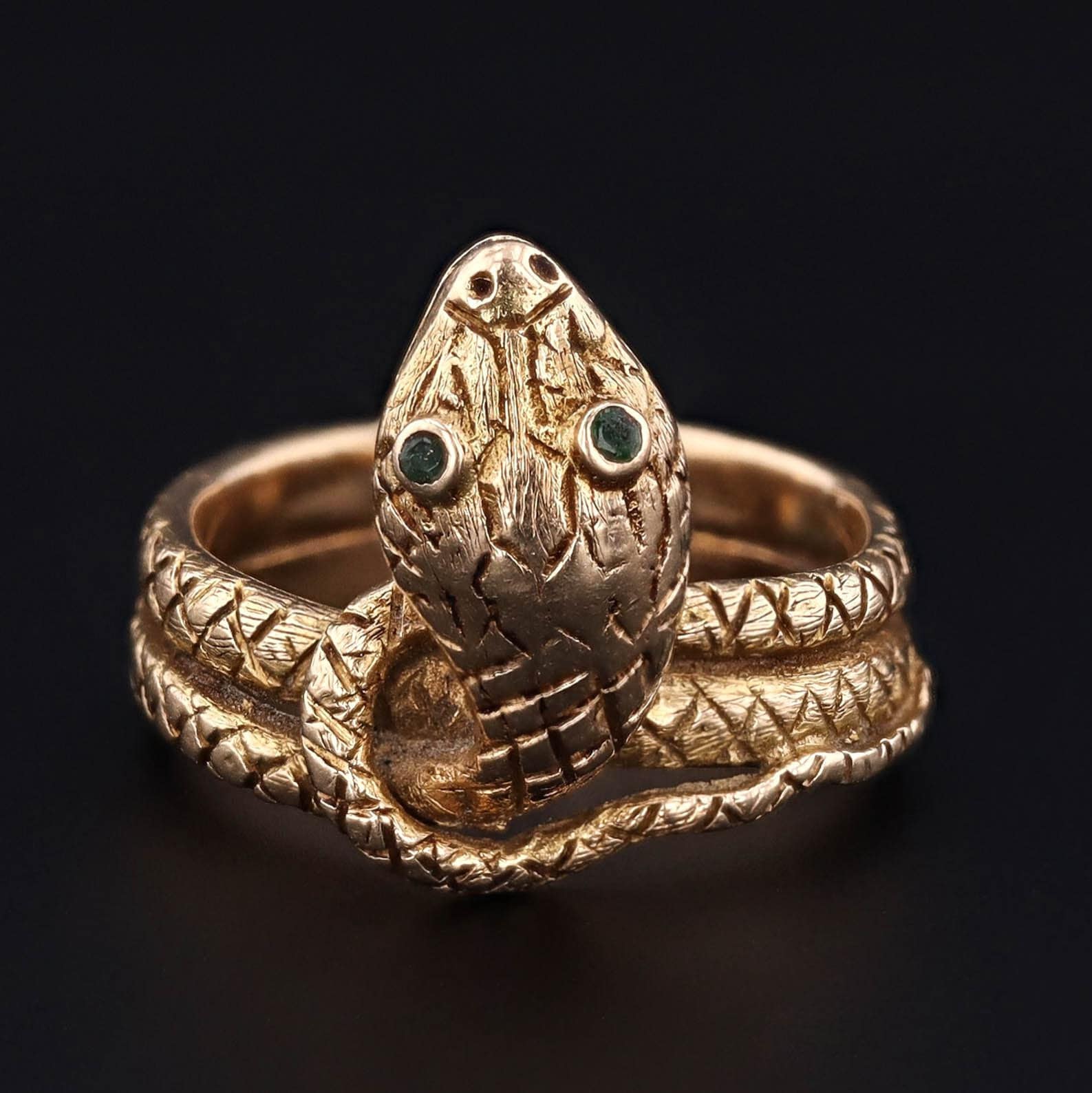 Snake Ring | Vintage 14k Gold Snake Ring 