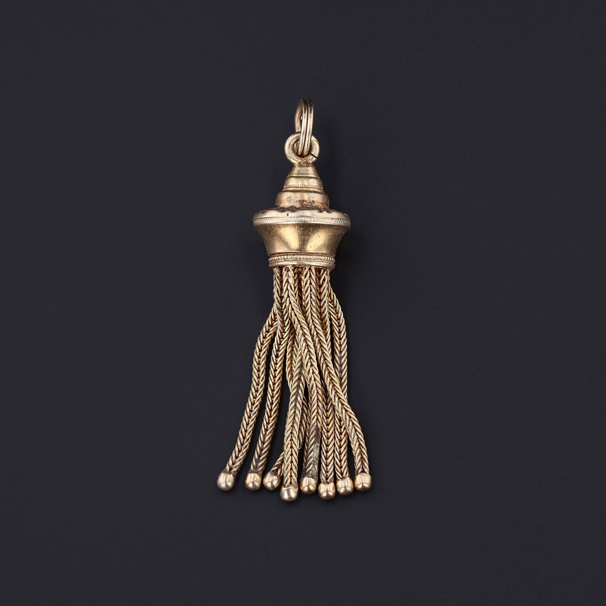 Antique Victorian Tassel Pendant | 14k Gold Pendant  