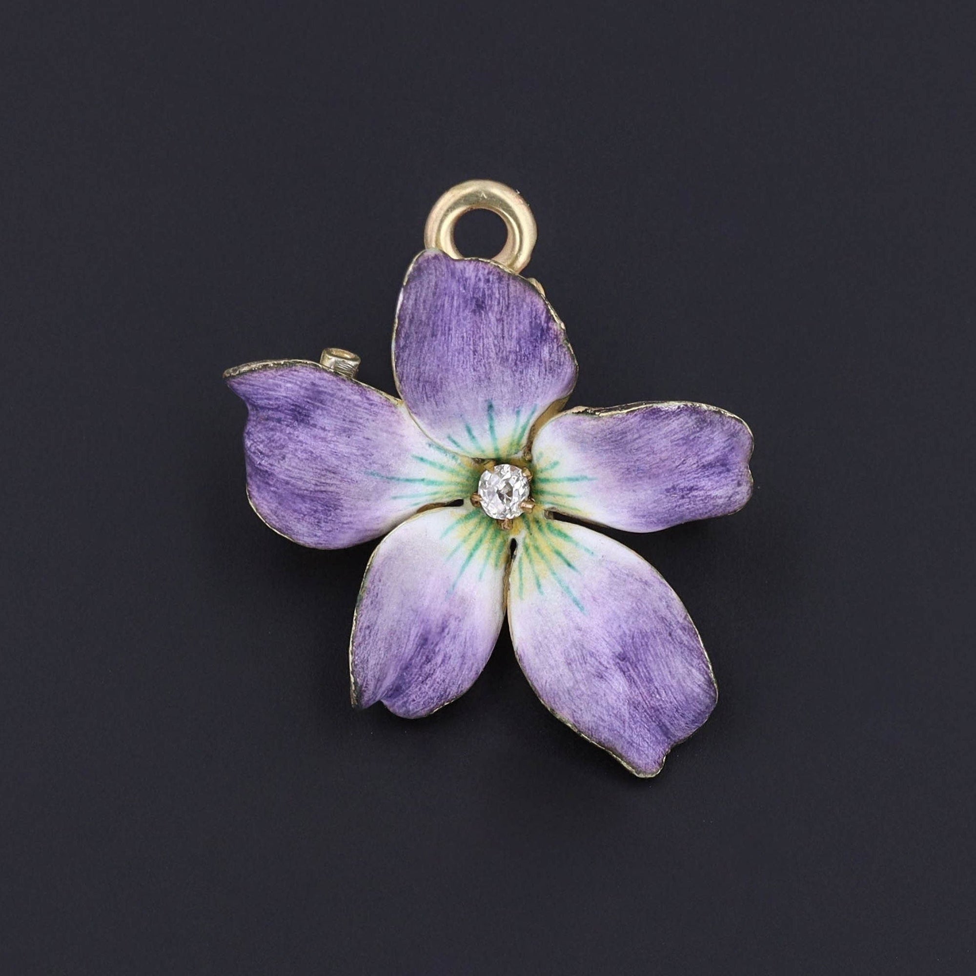 White Violet Flower Brooch | Antique Flower Brooch 
