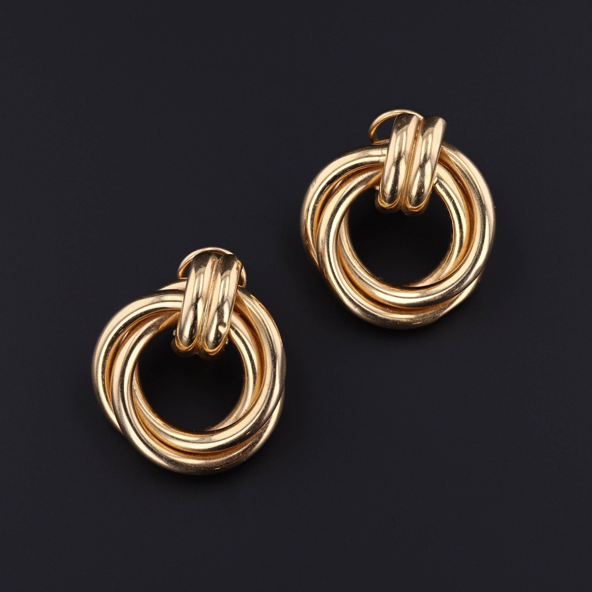 Chunky Gold Earrings | Vintage Earrings 