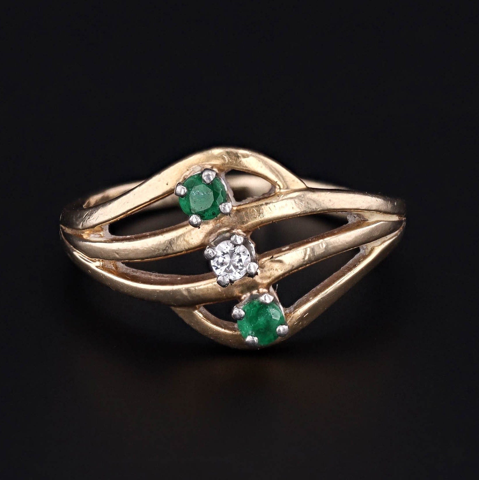Emerald & Diamond Ring | Vintage Emerald Ring 