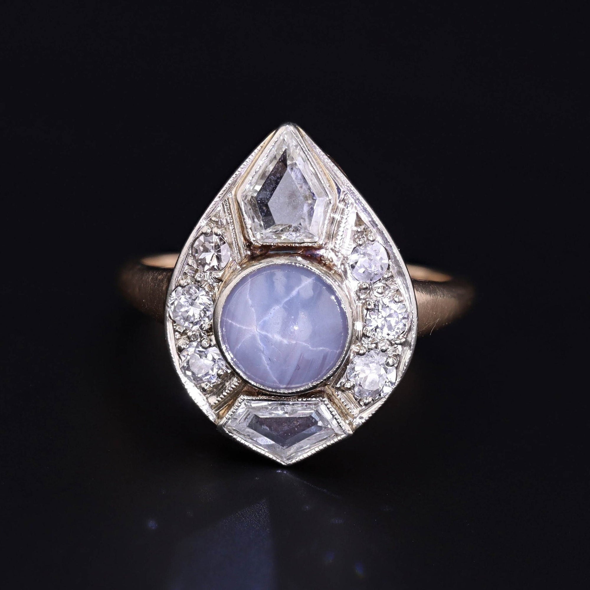 Star Sapphire and Diamond Ring | Vintage Ring 