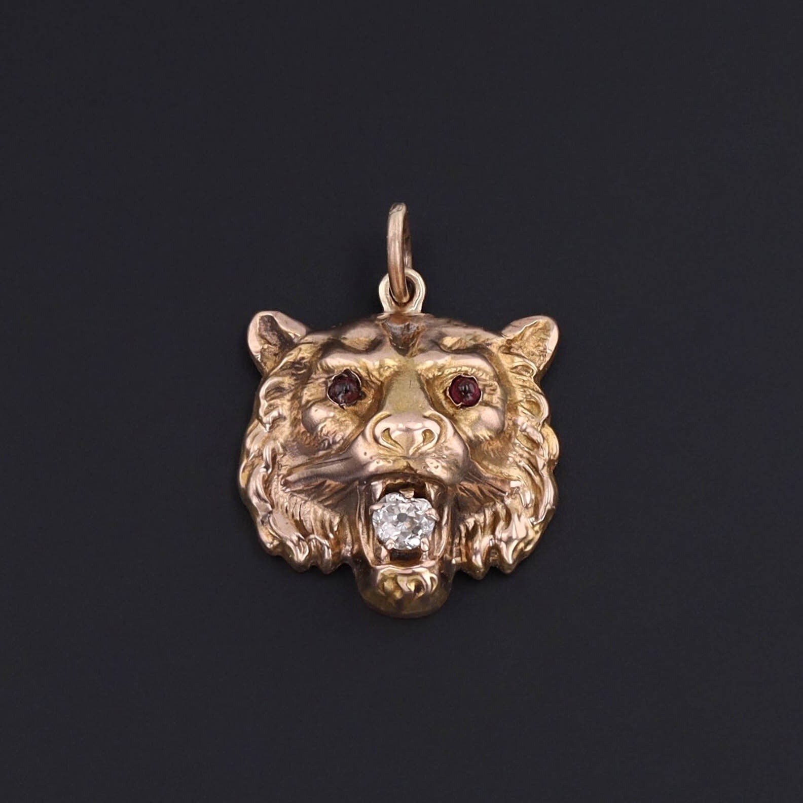 Lion Charm | 9ct Gold, Diamond Charm 