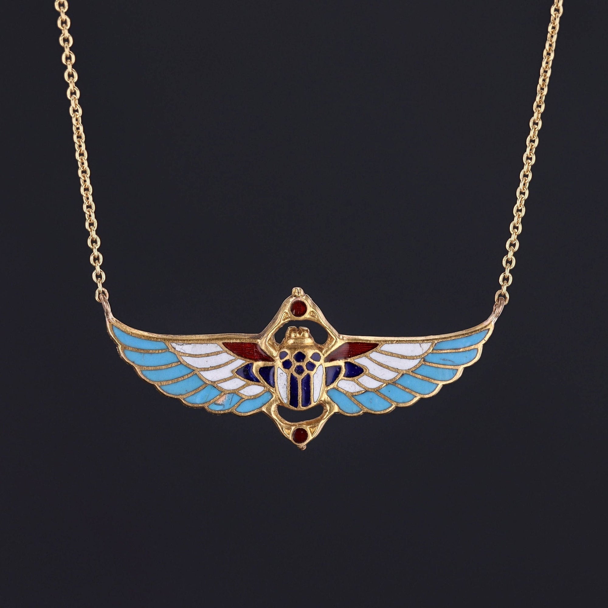 Scarab Necklace | Egyptian Revival Necklace 