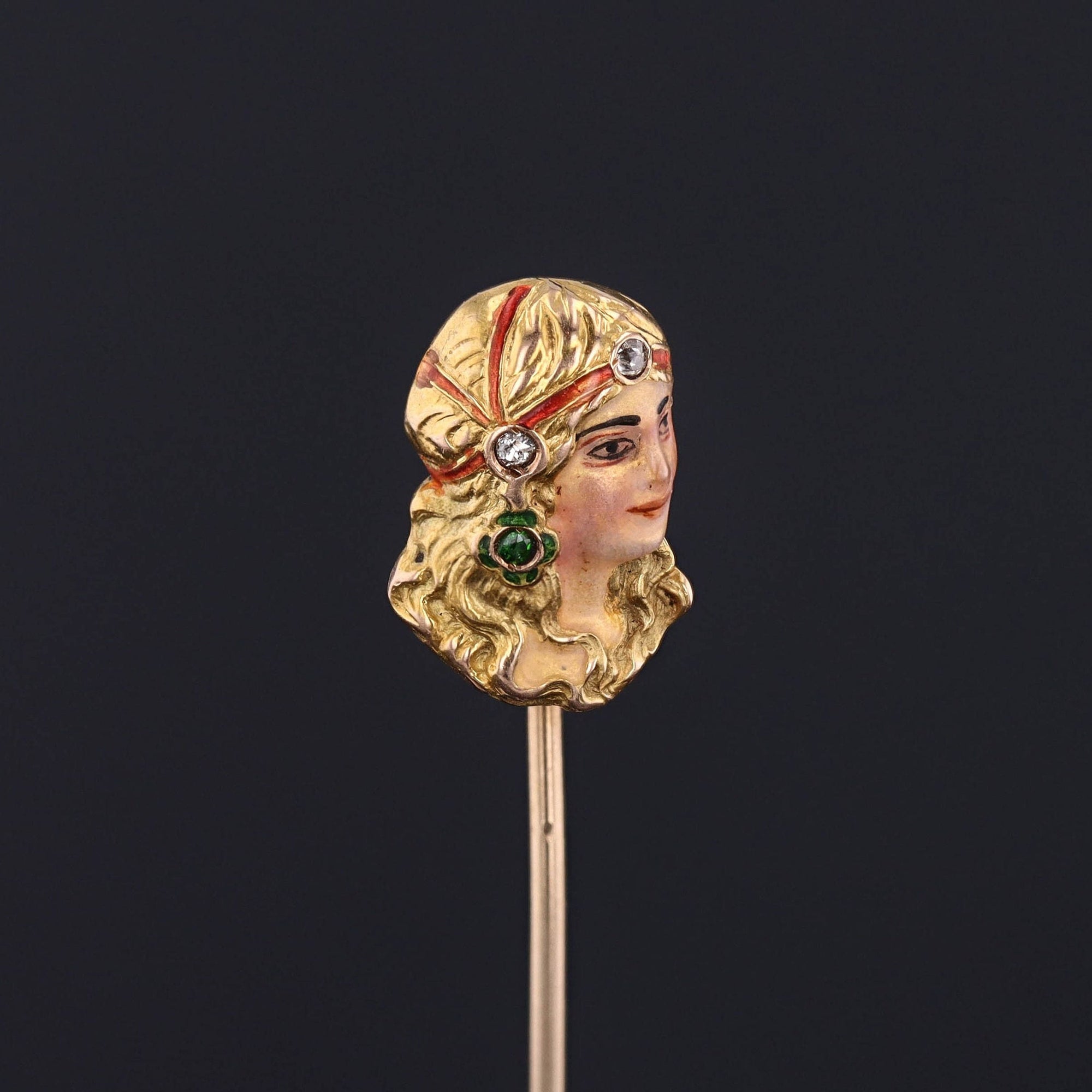 Antique Stickpin | Woman Pin 