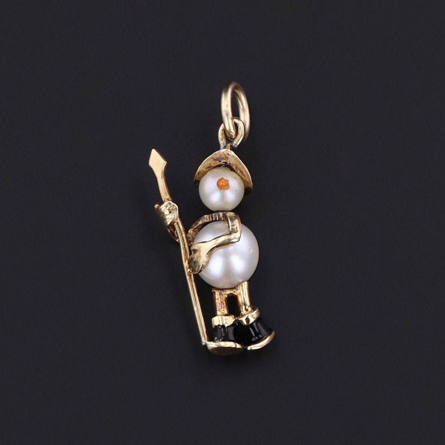 Pearl Snowman Charm | Vintage Charm 