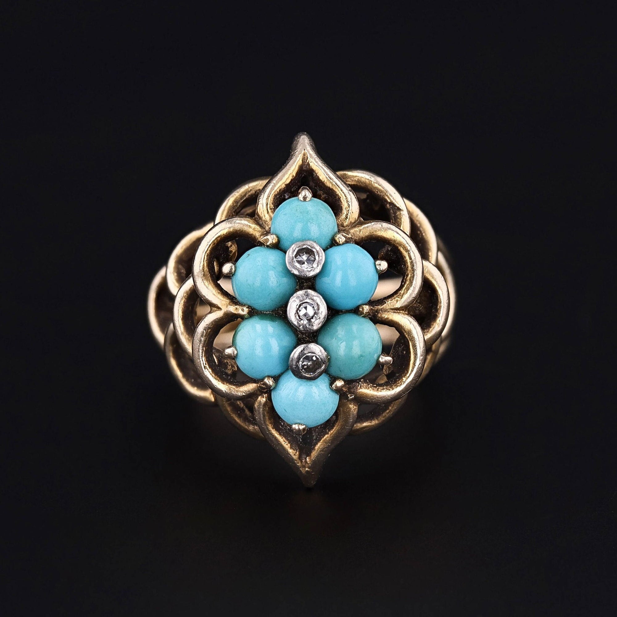 Turquoise Ring | Flower Ring 