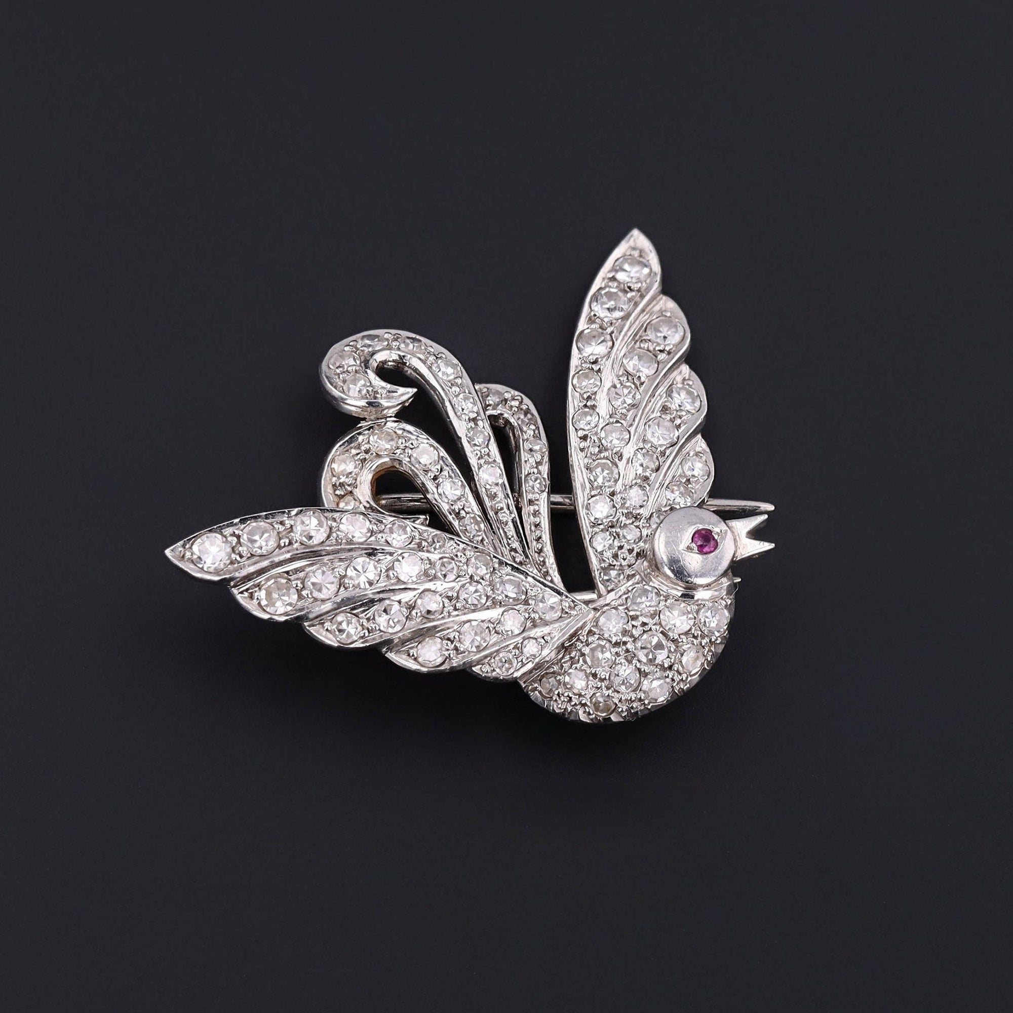 Diamond Bird Brooch | Art Deco Brooch 