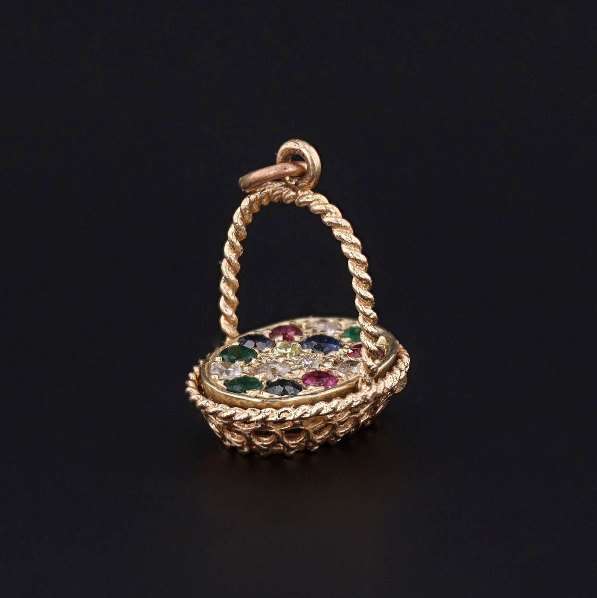 Basket Pendant | Flower Charm 