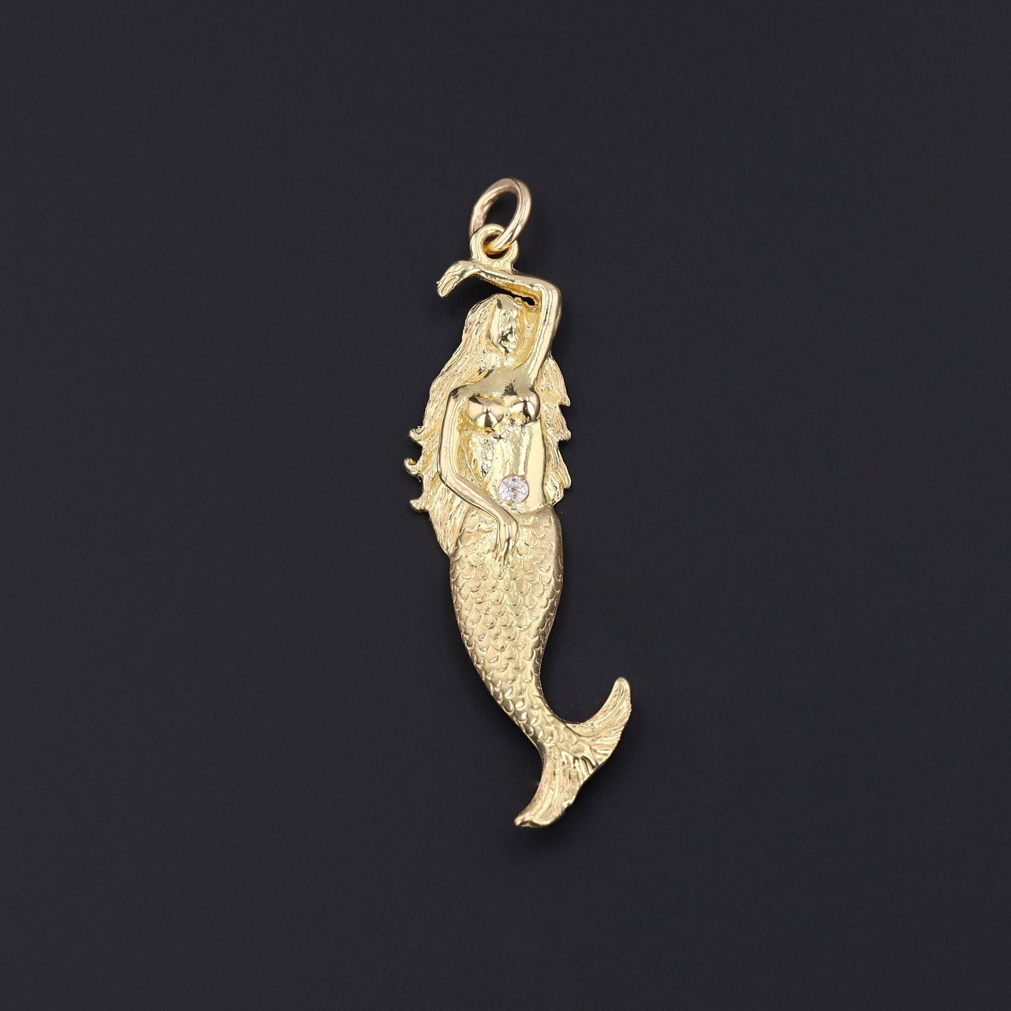 Mermaid Pendant | 18K Gold & Diamond Pendant 