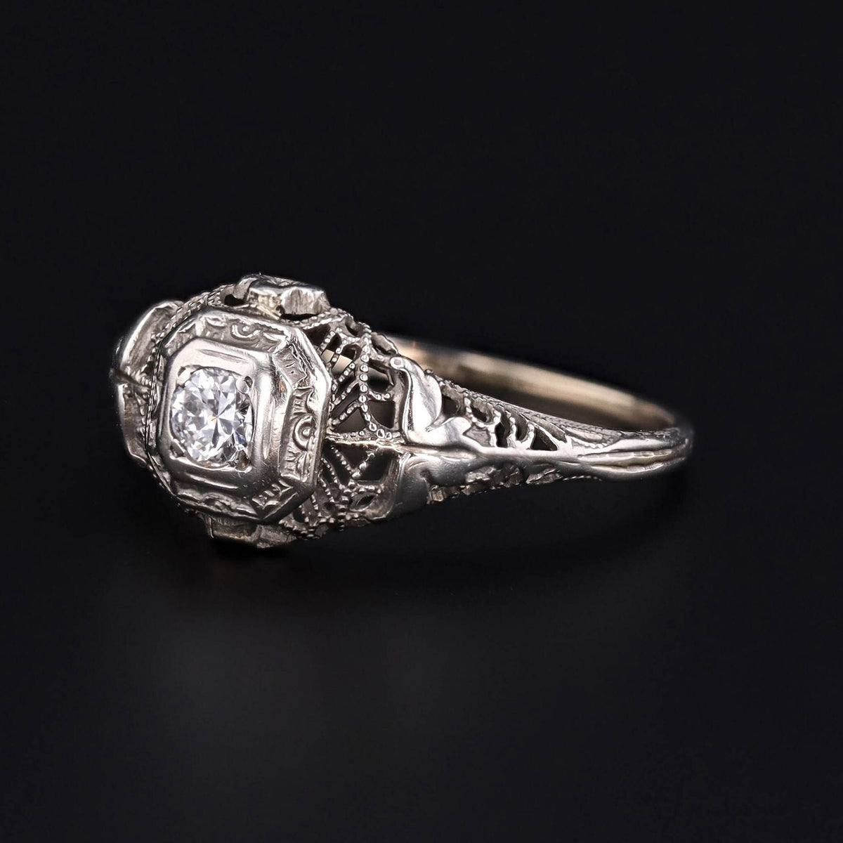 Vintage Engagement Ring | Art Deco Diamond Ring - Trademark Antiques