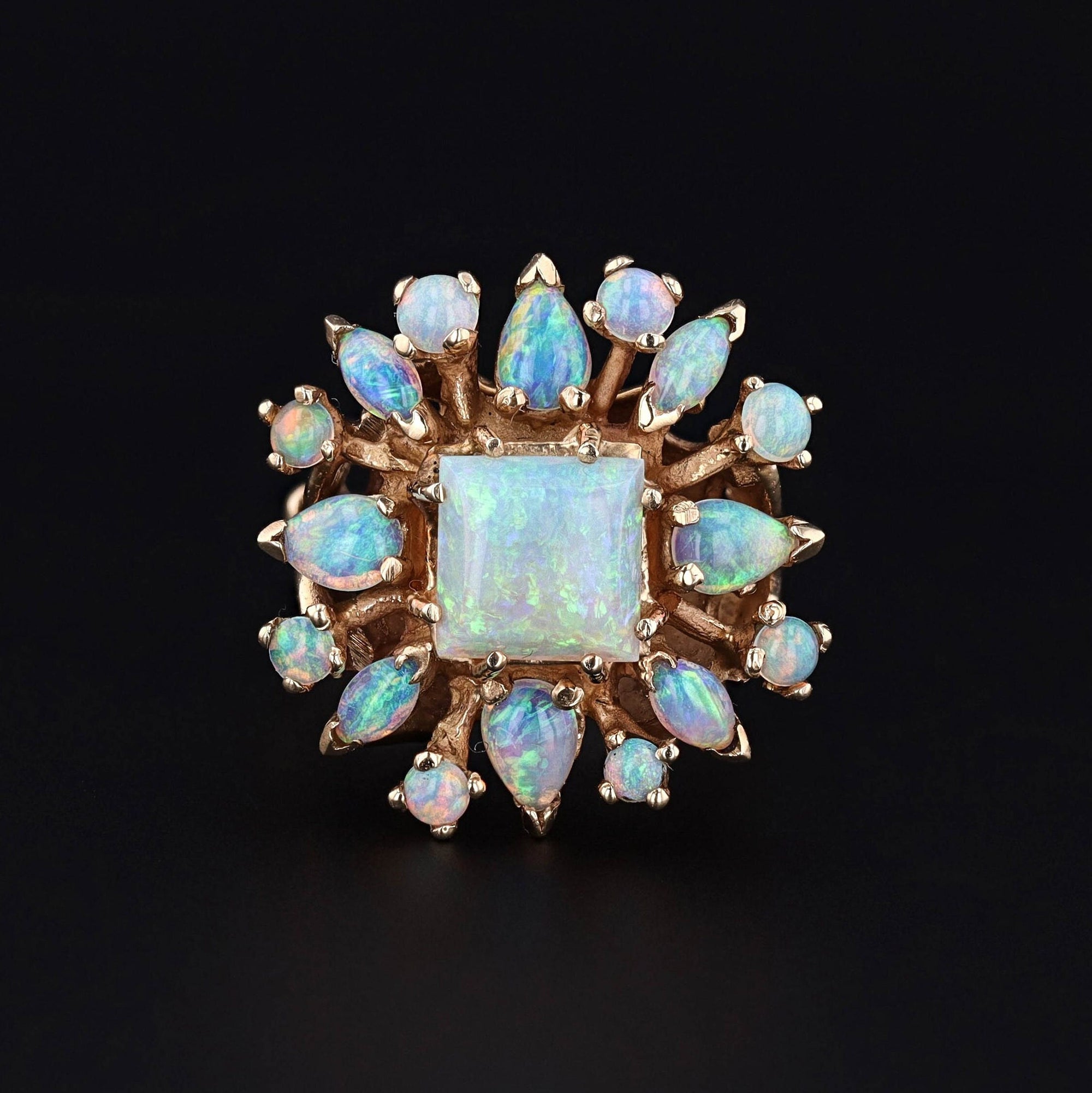 Opal Ring | Opal Cluster Ring 