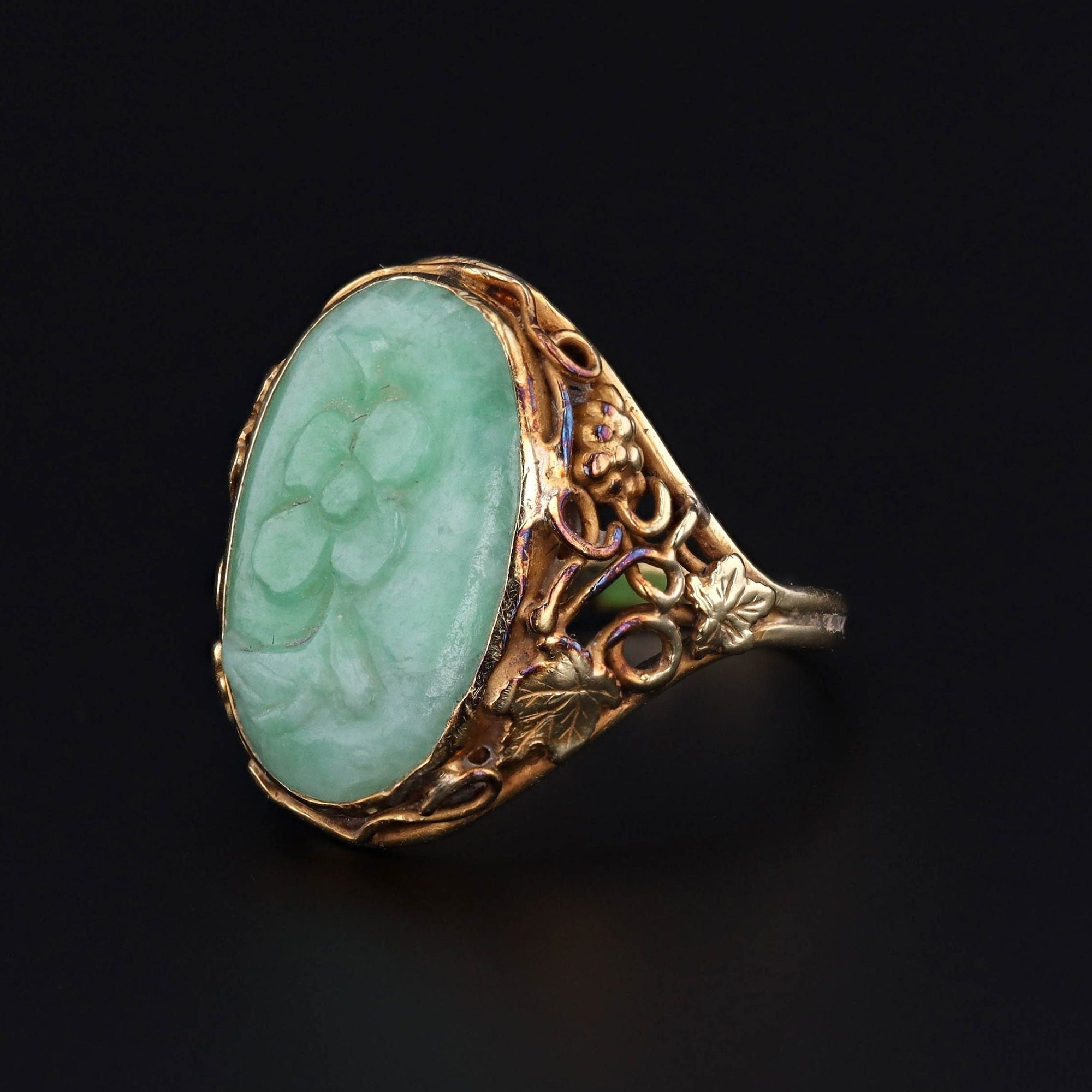 Jade Ring | Flower Ring 
