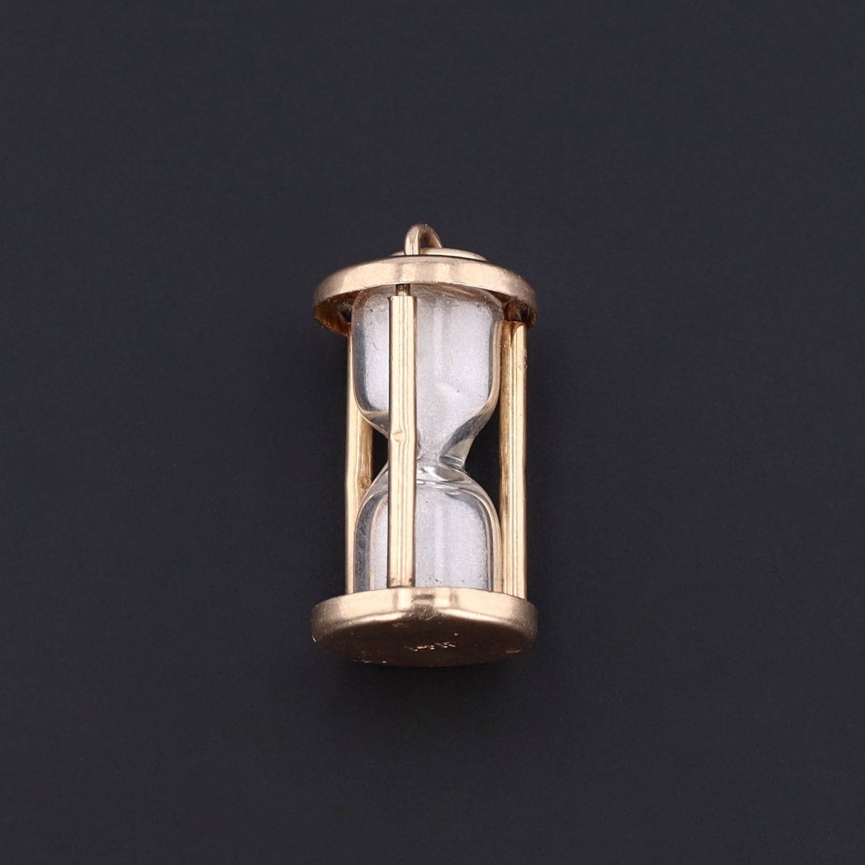 Vintage Hourglass Charm | 14k Gold Charm 