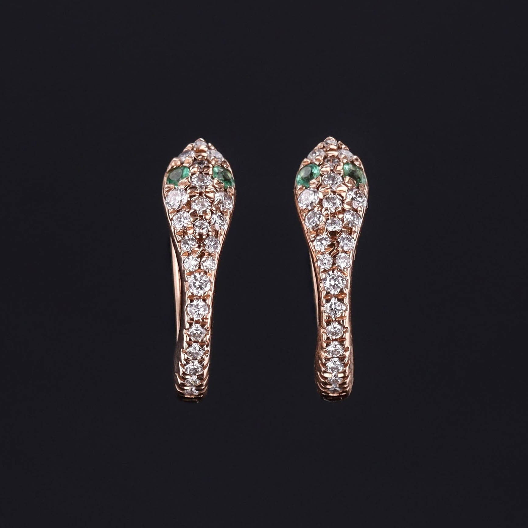 Snake Earrings | Diamond Hoops 