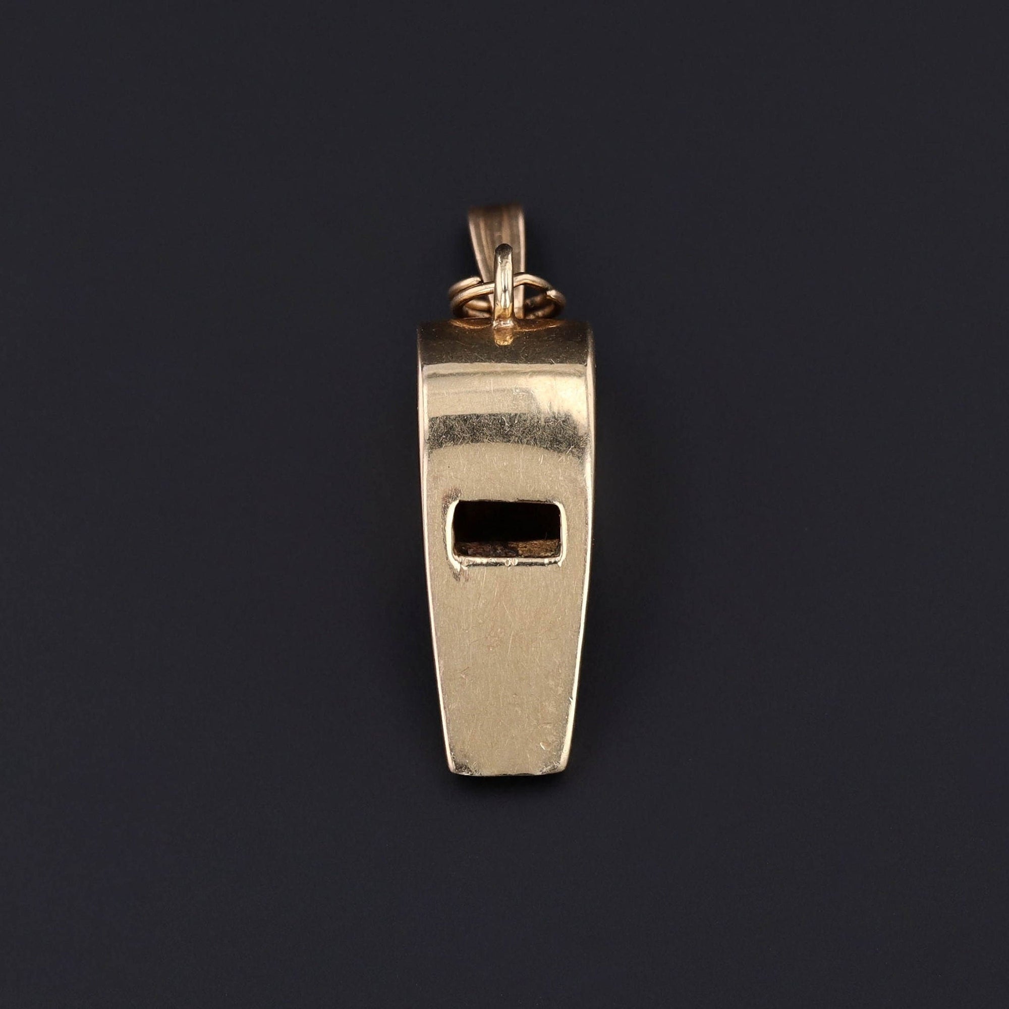 Vintage Functioning Whistle Pendant of 14k Gold