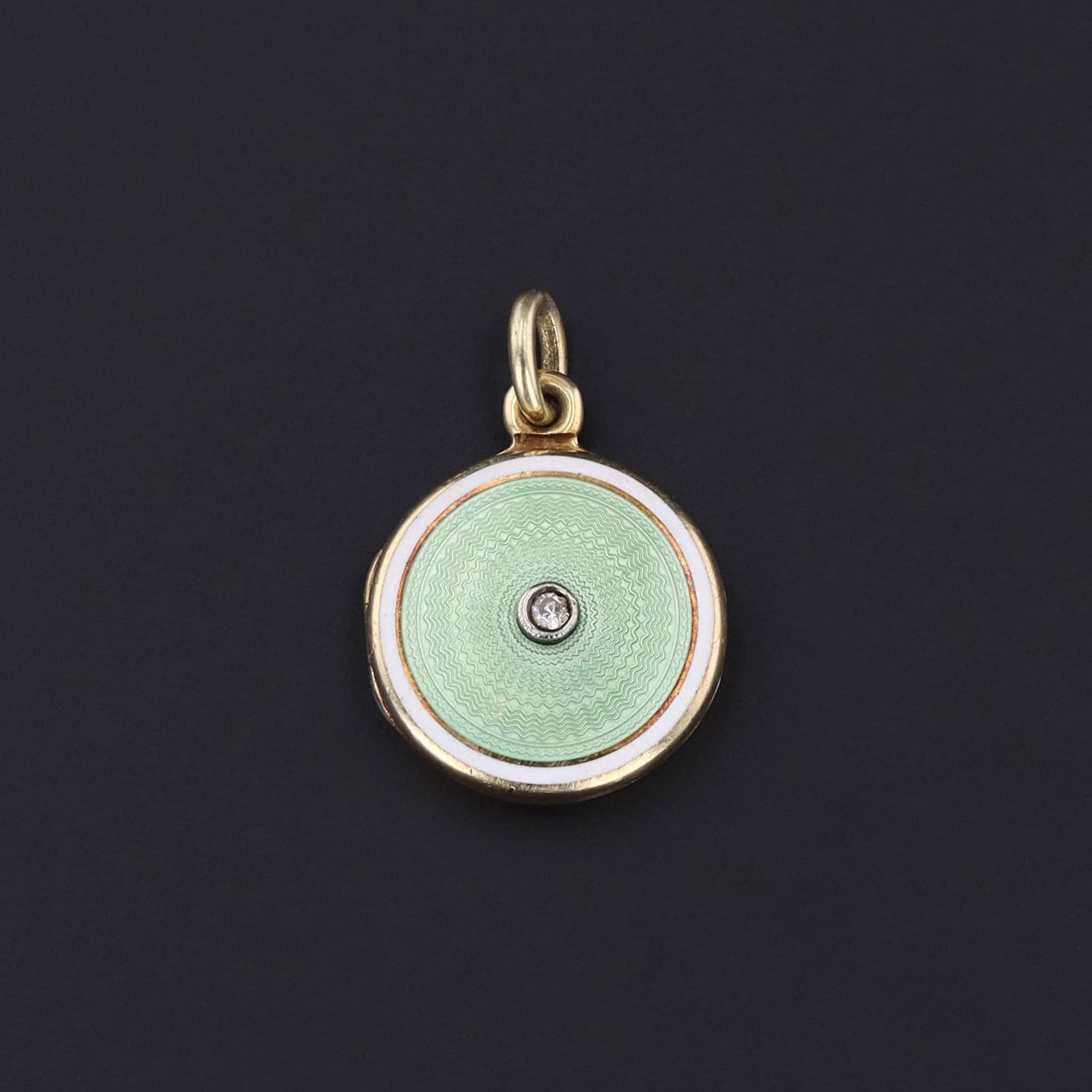 Antique Locket Charm | Mint Green Locket Charm 