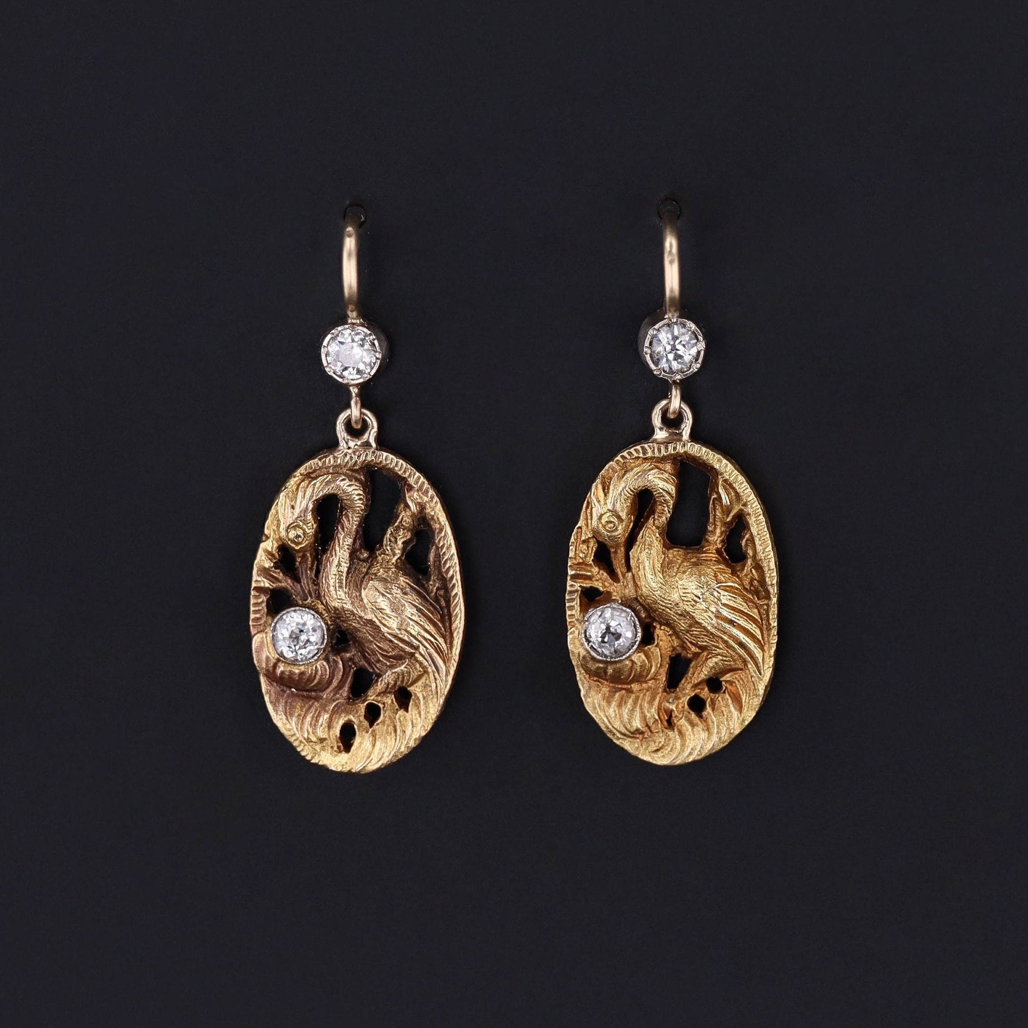 Crane Earrings | Antique Earrings 