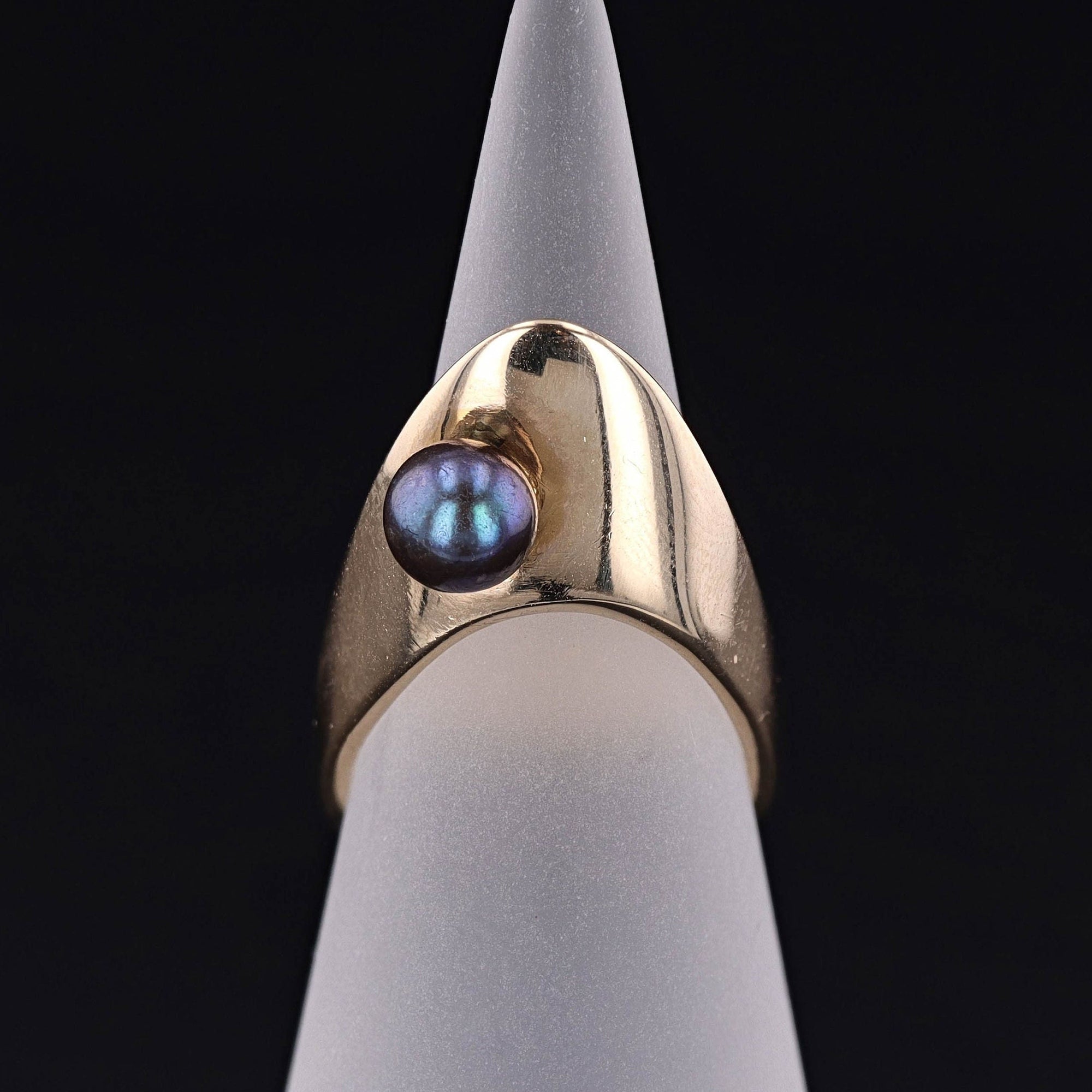 Black Pearl Ring | Modernist Ring 