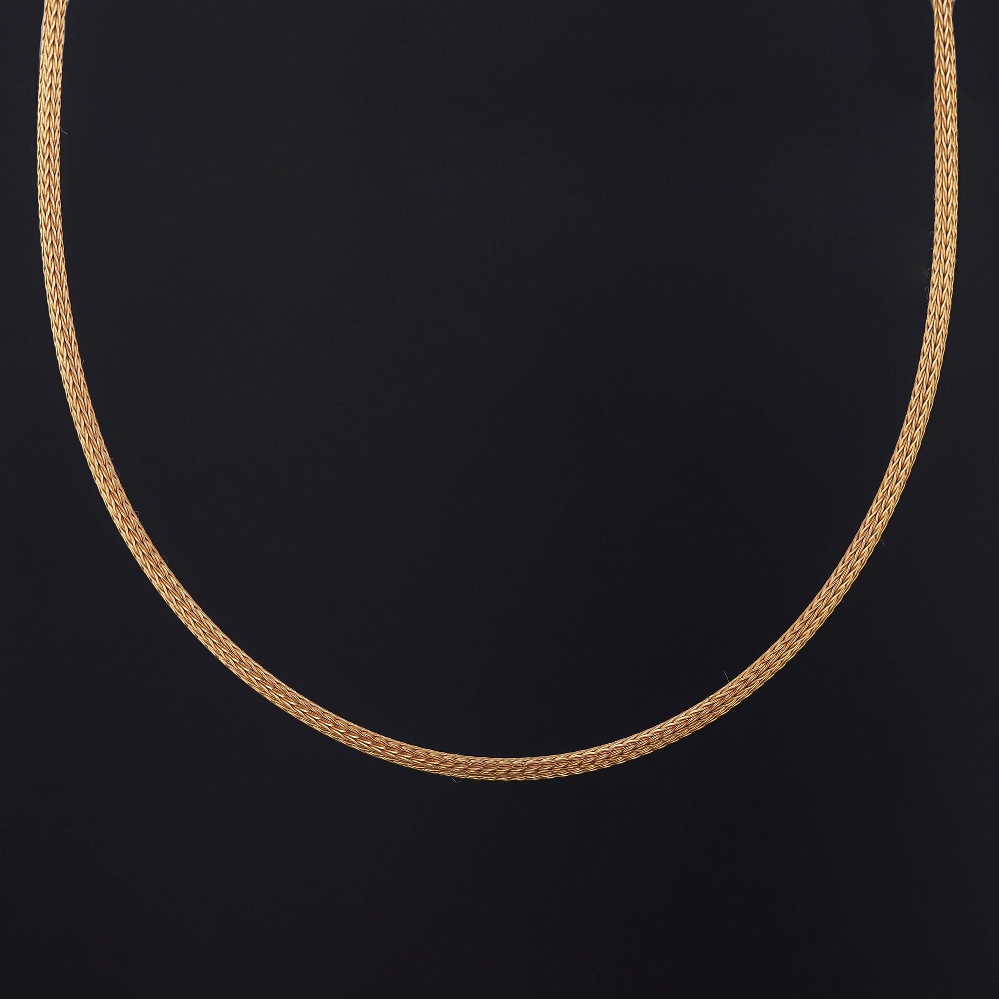 Vintage Woven Gold Chain Necklace of 14k Gold