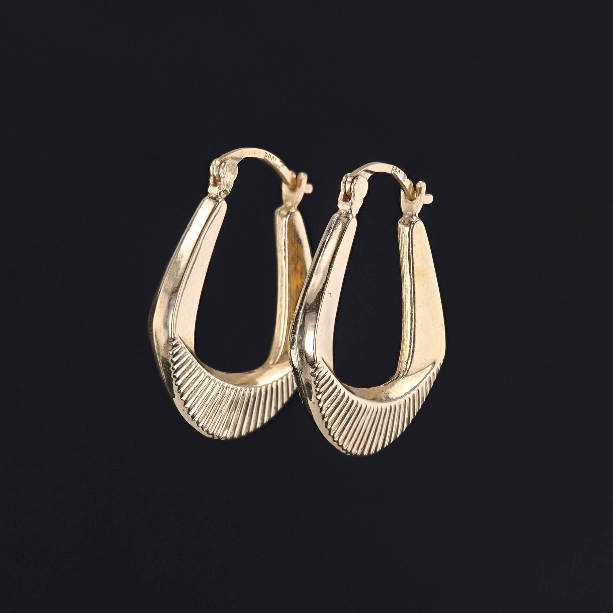 Vintage Estate Hoop Earrings of 14k Gold