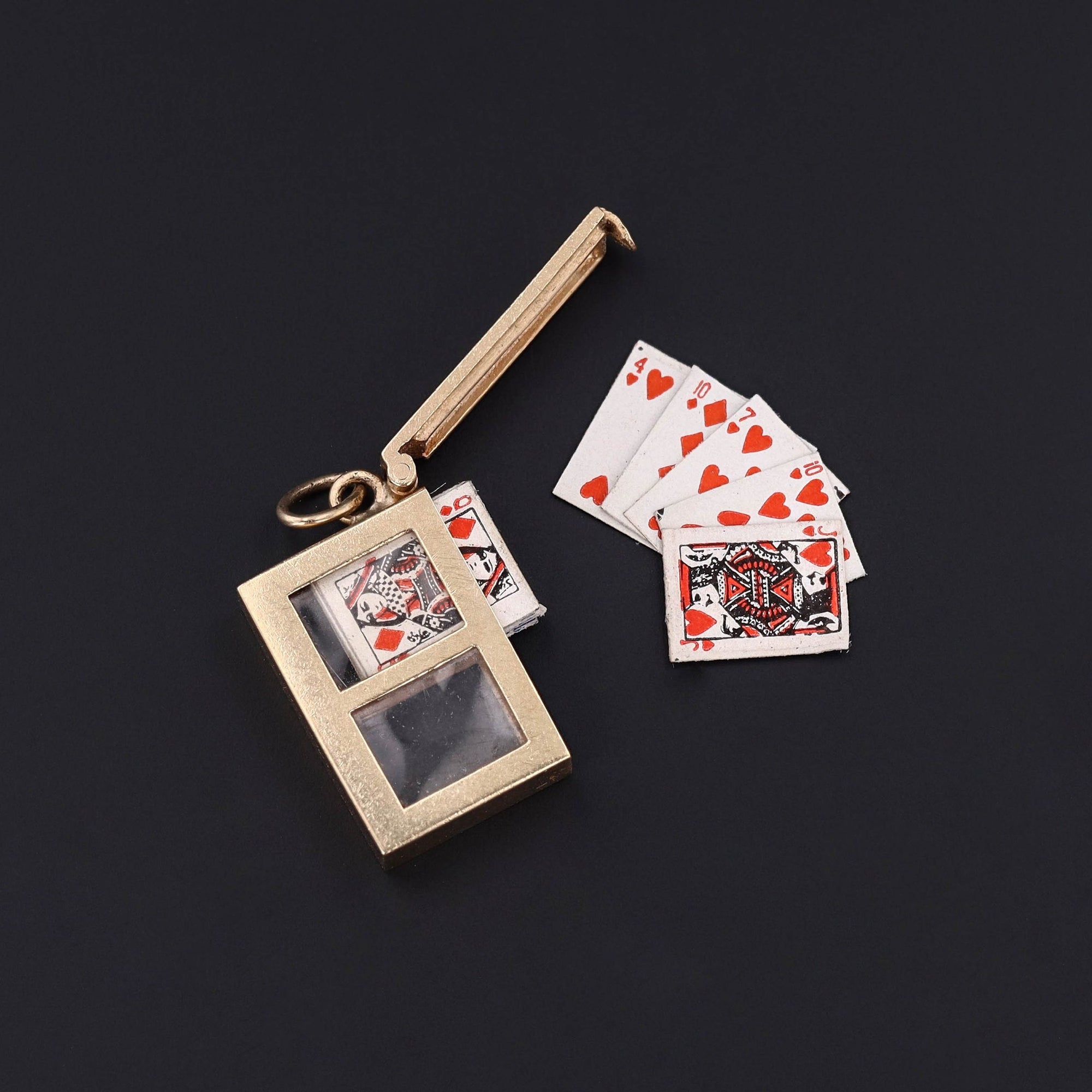 Vintage Charm of Mini Playing Cards in 14k Gold