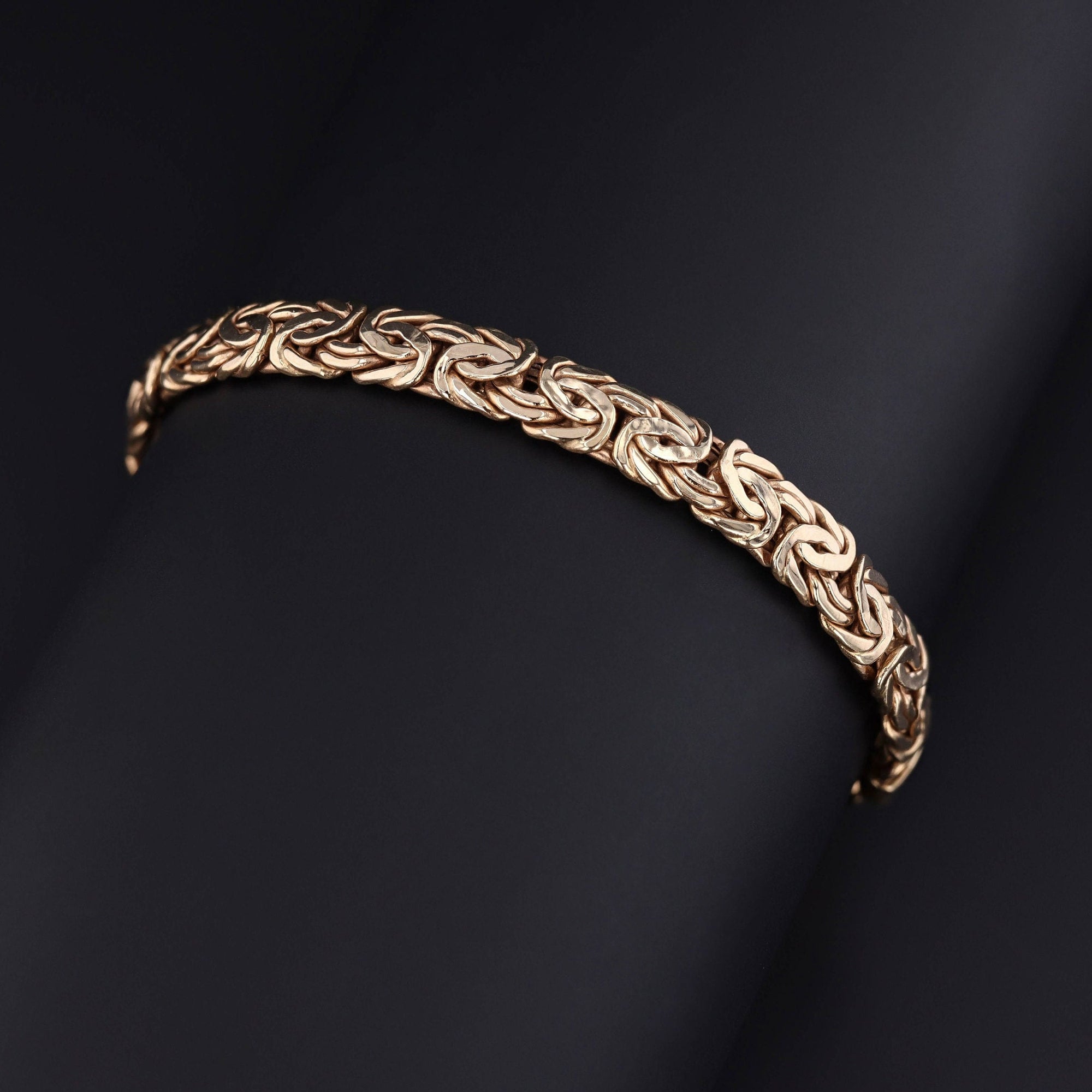 Vintage Byzantine Link Bracelet of 14k Gold