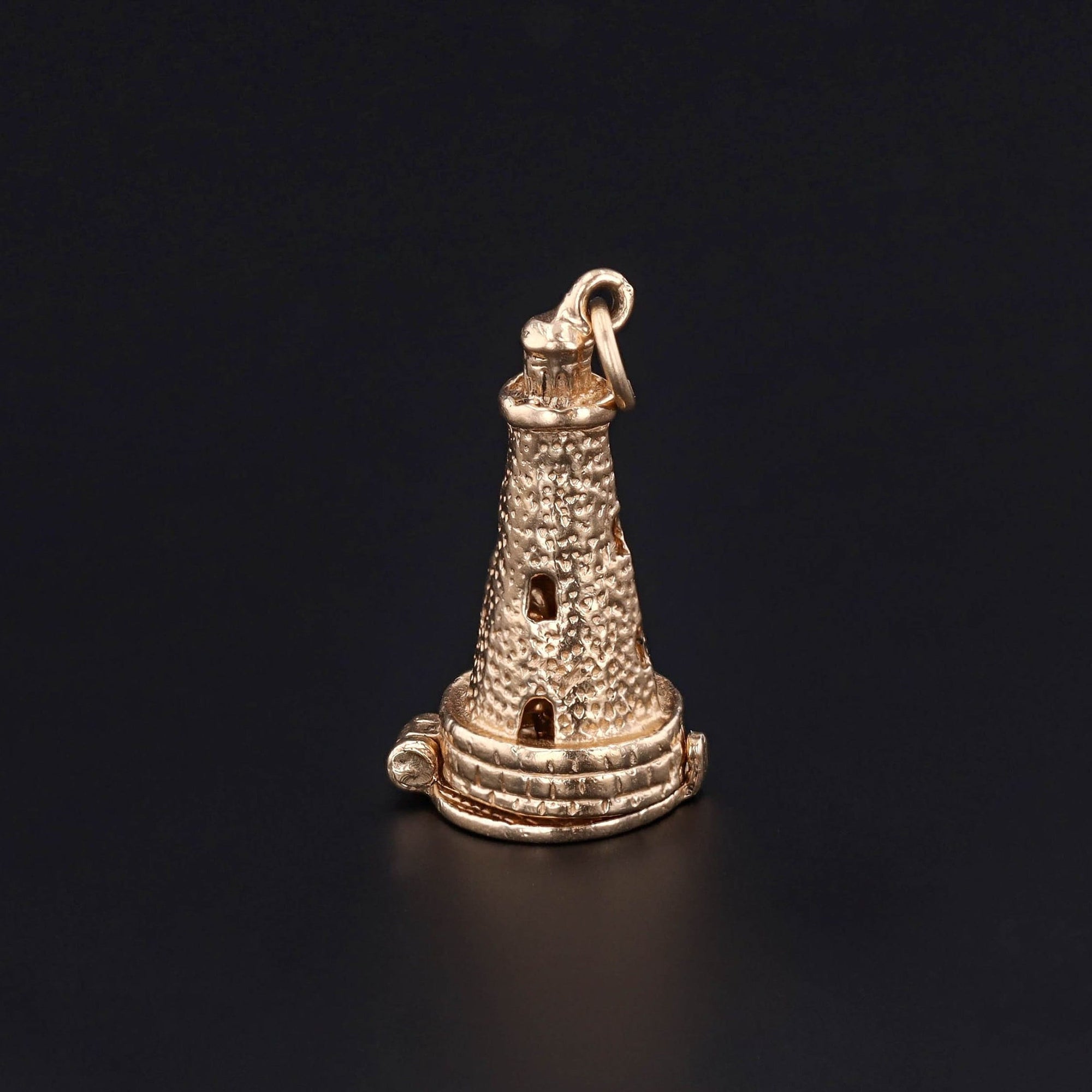 Vintage Moveable Lighthouse Charm of 14k Gold