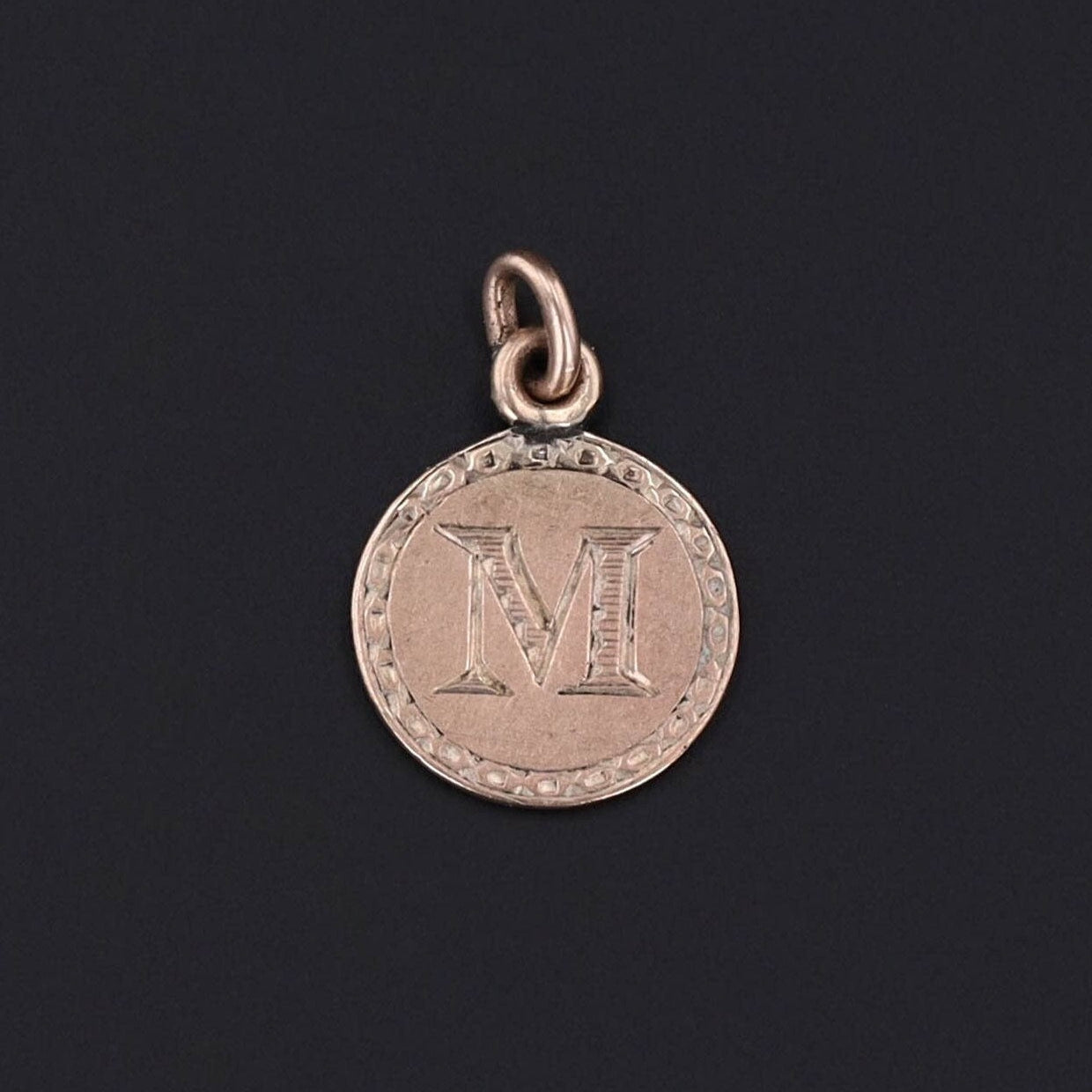 Vintage Letter M Initial Charm of 9ct Gold