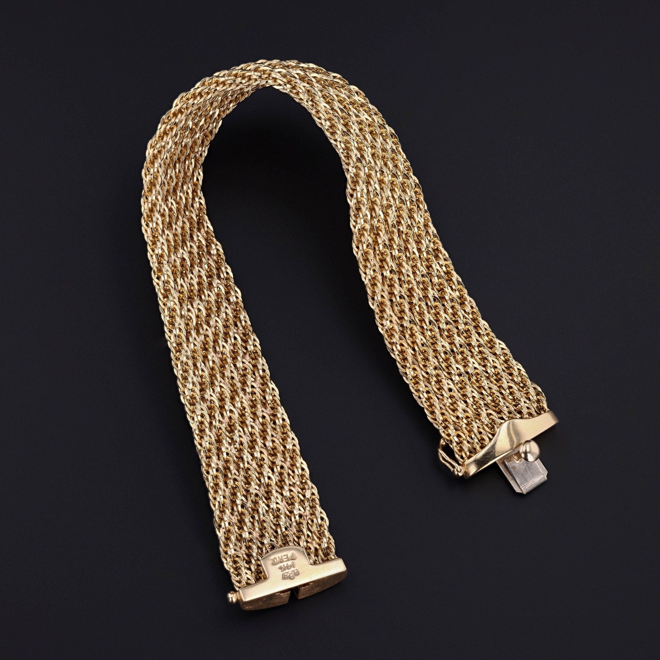 Vintage Necklace Gold Trademark Bracelet Set - of and 14k Antiques