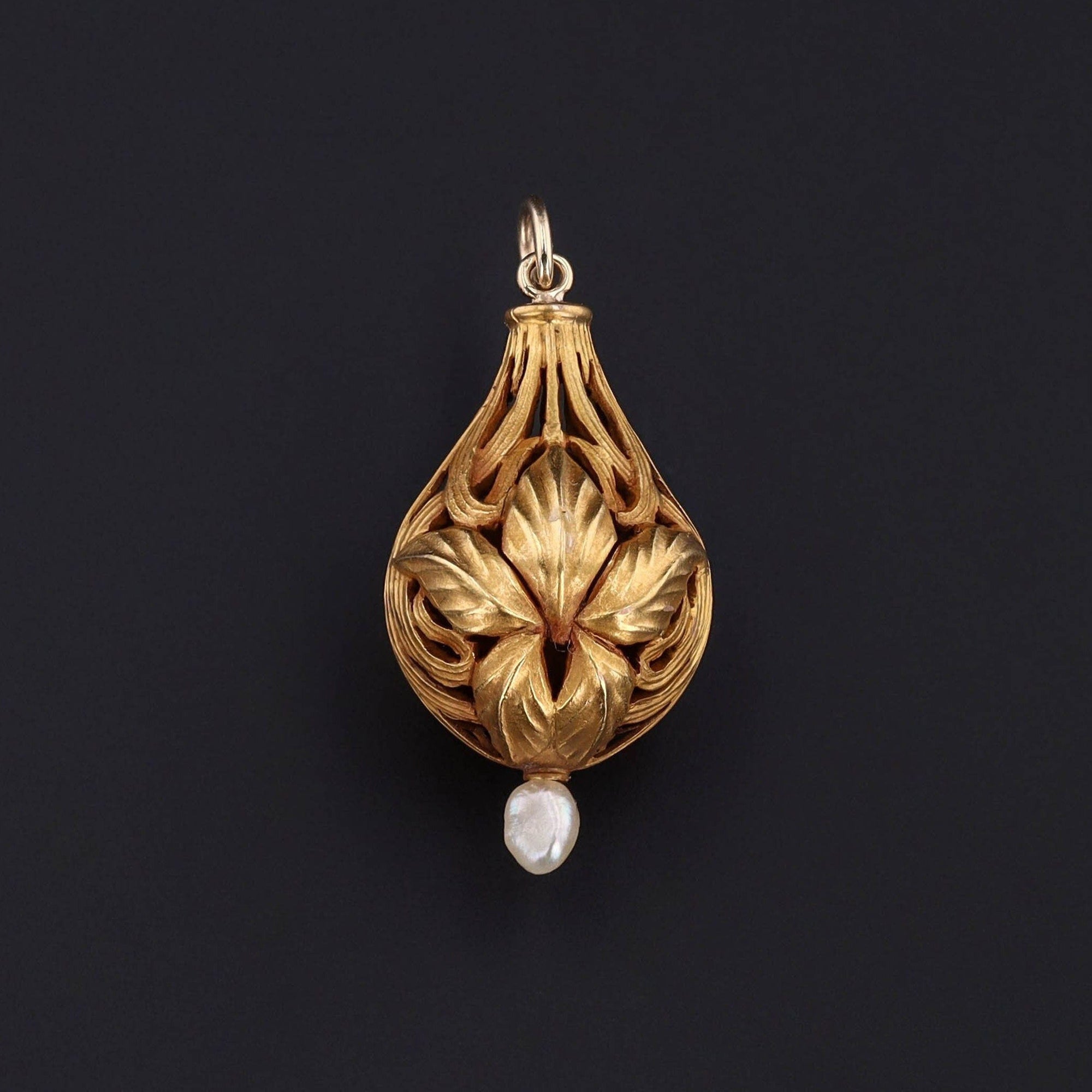 Antique Iris Conversion Pendant of 14k Gold