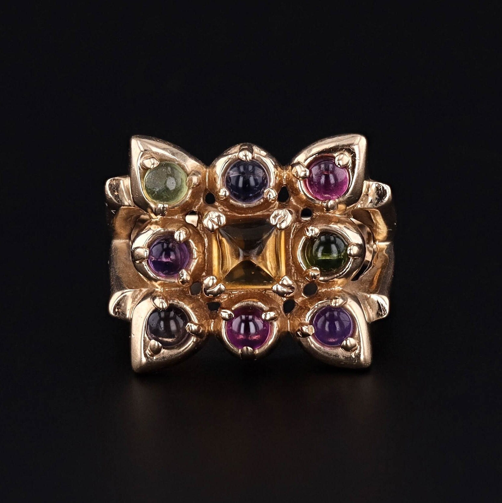 Vintage Gemstone Ring of 14k Gold