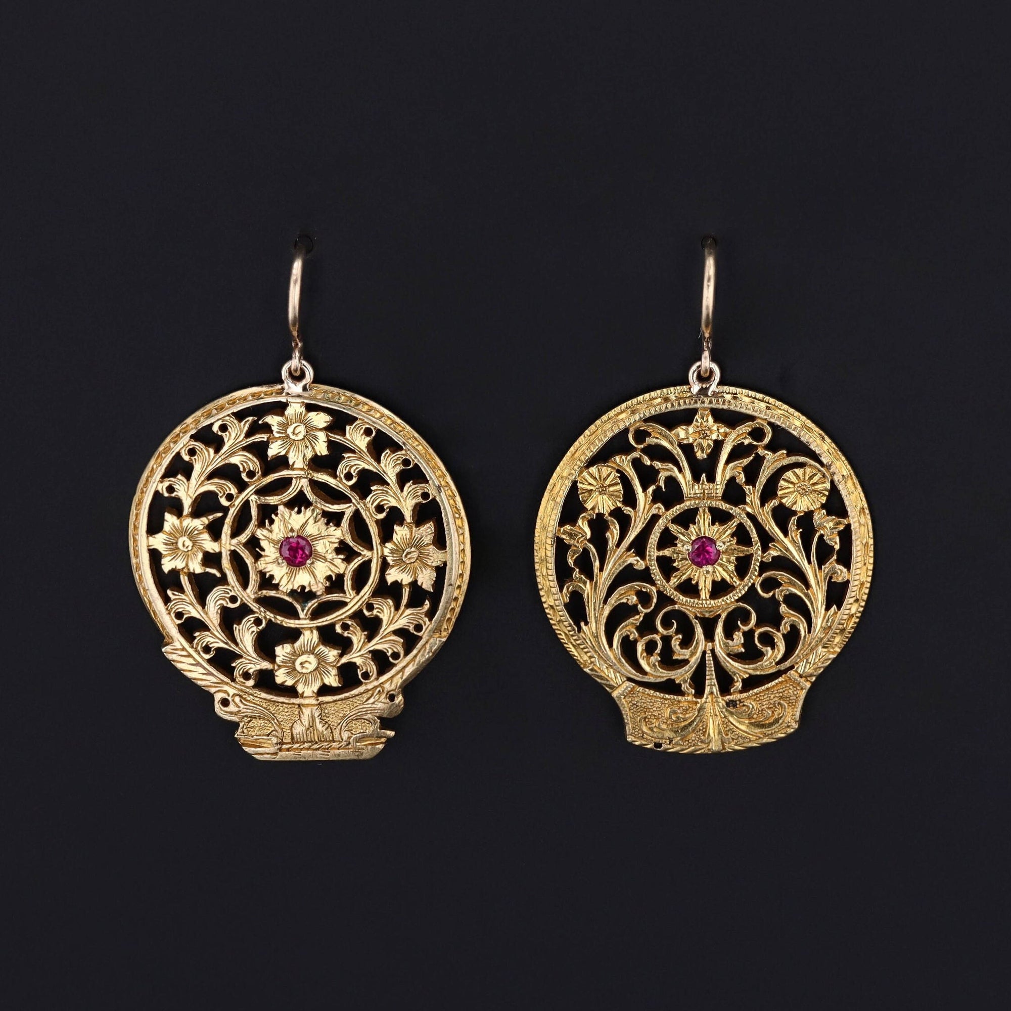 Antique Watch Cock Conversion Earrings